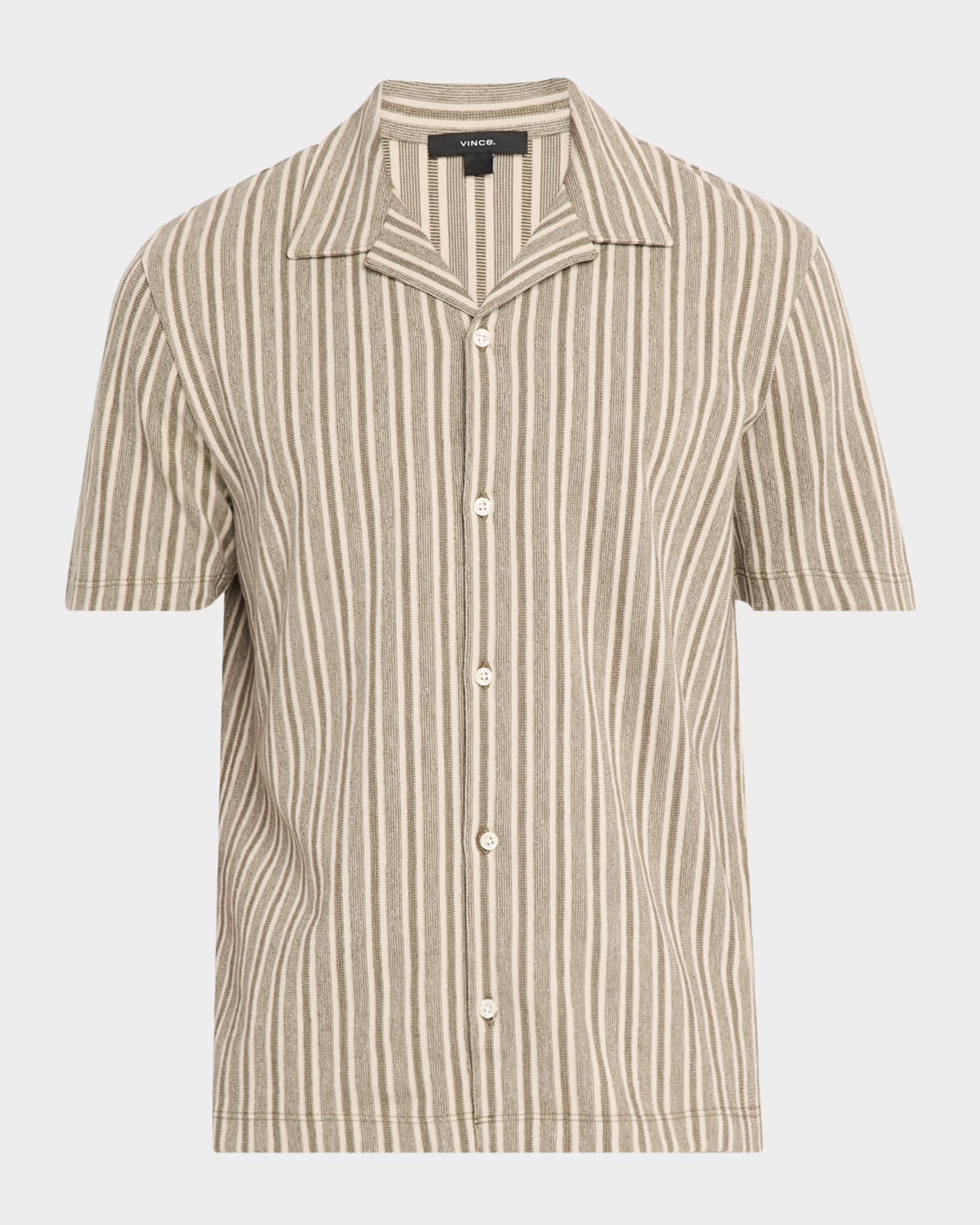 Vince Men's Cabana Stripe Short-Sleeve Shirt | Neiman Marcus