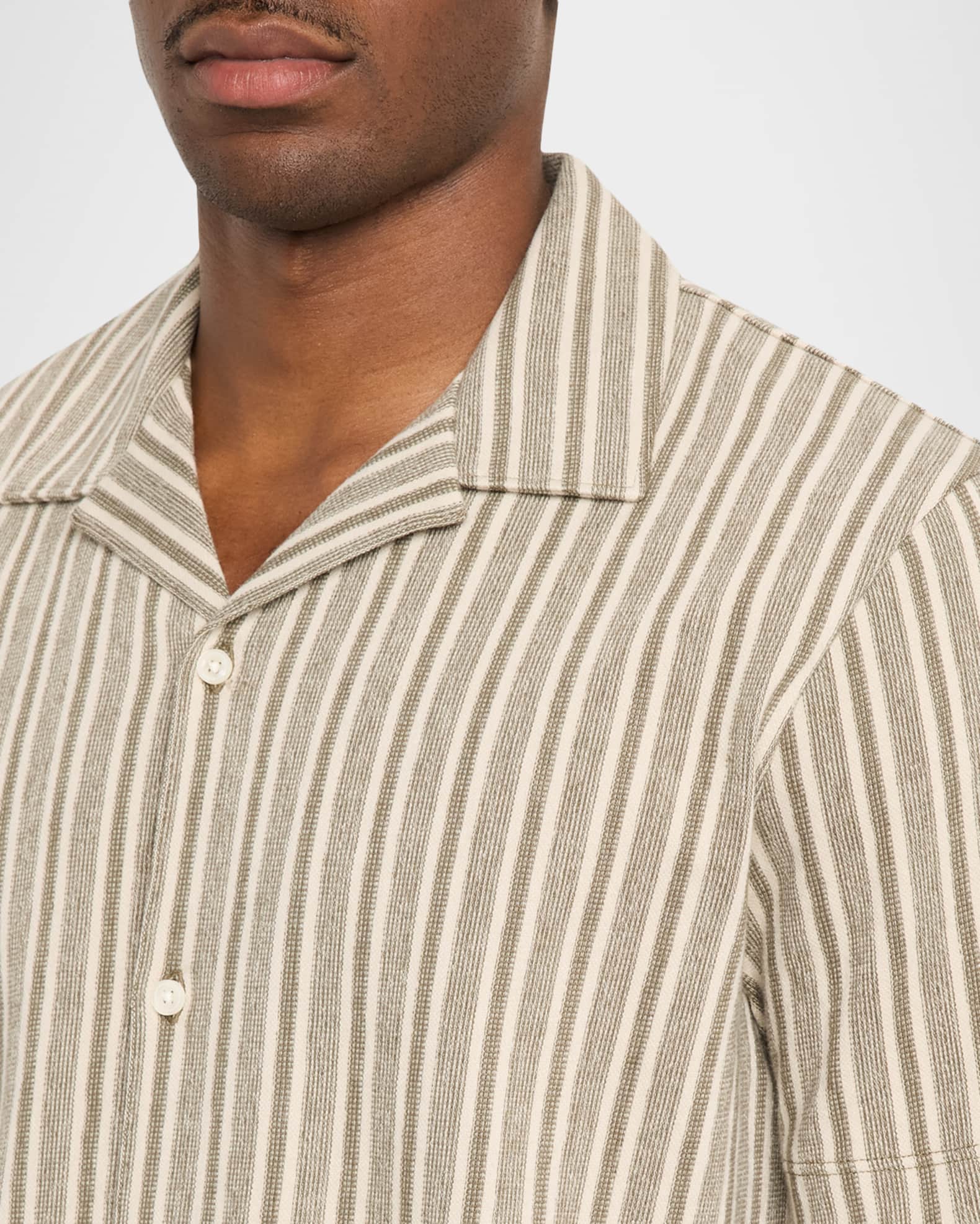 Vince Men's Cabana Stripe Short-Sleeve Shirt | Neiman Marcus