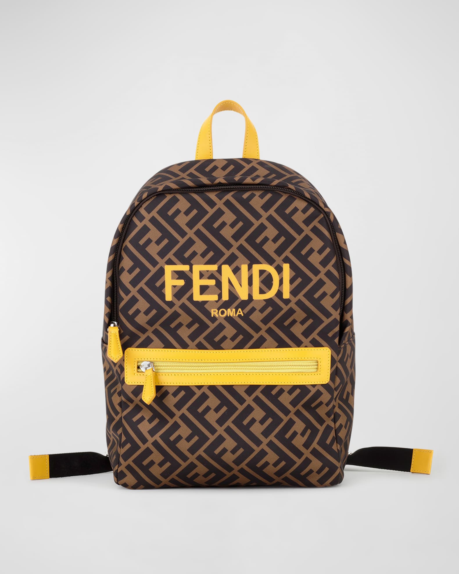 Fendi Kid's FF Allover Duffle Bag With Text Logo