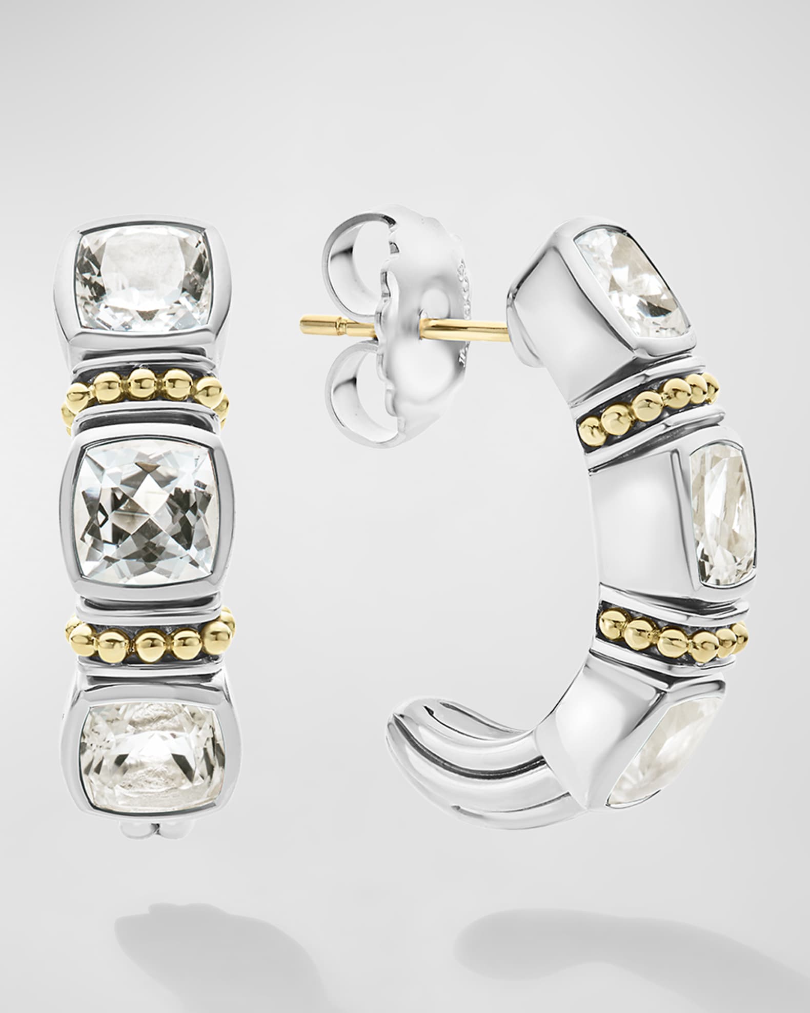 White topaz hoop earrings clearance