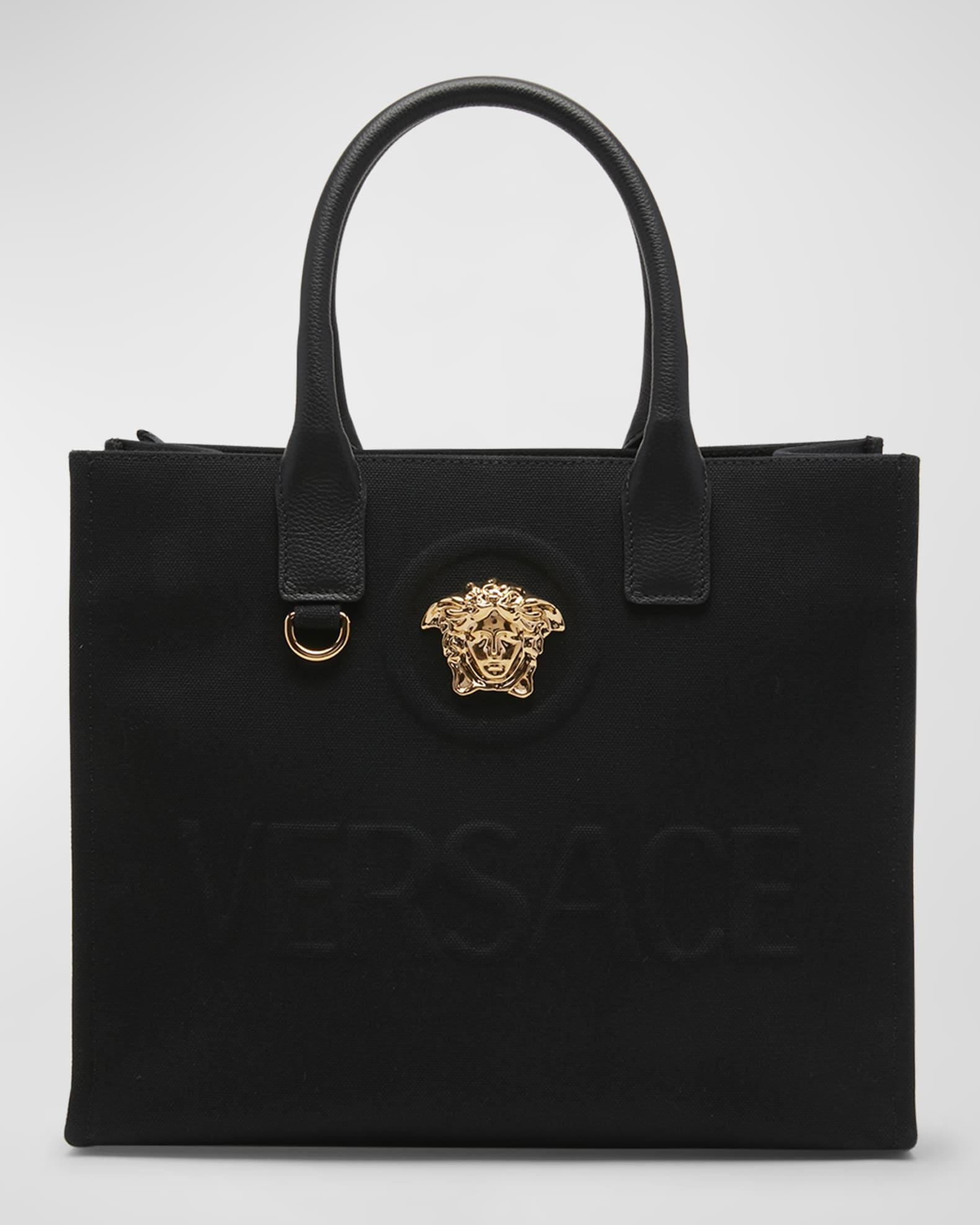 Versace La Medusa Mini Canvas Tote Bag | Neiman Marcus