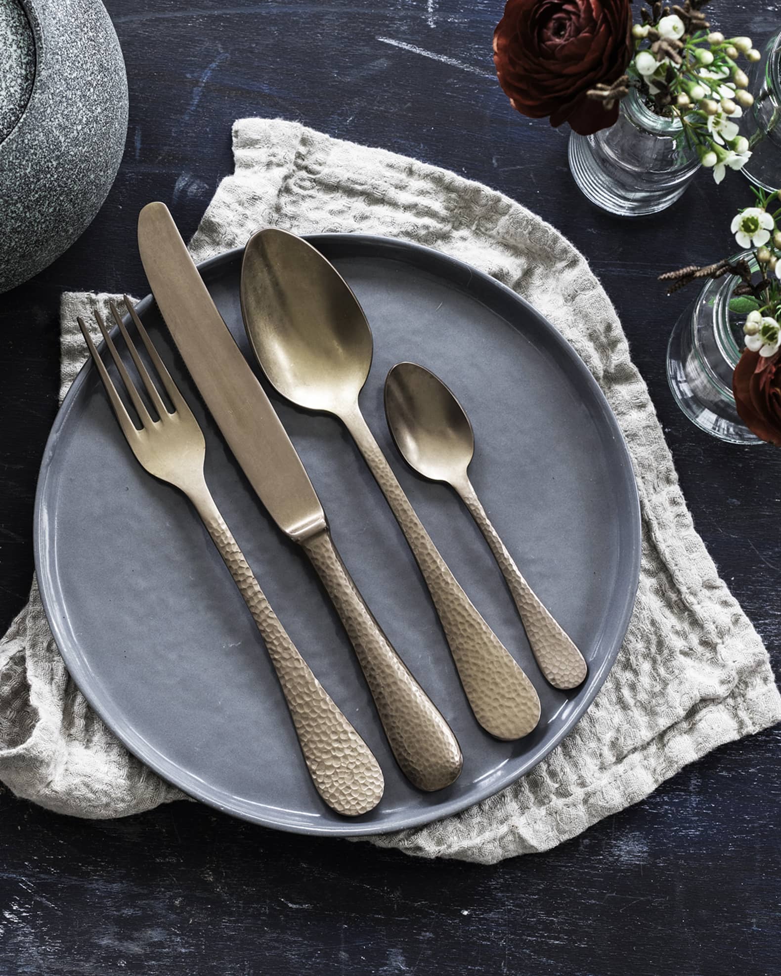 Epoque Pewter Bronzo Serving Set 1