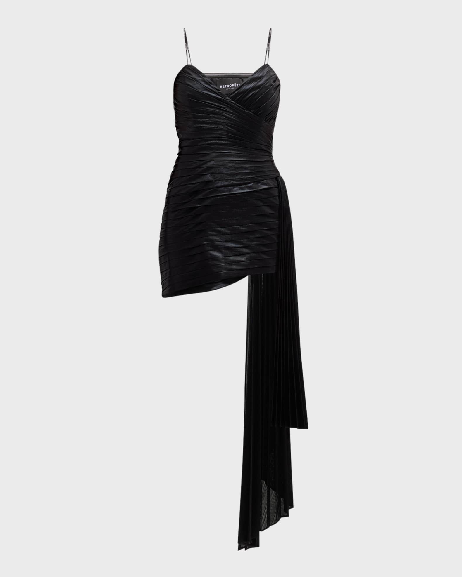 Daniele Strapless Draped-Sash Lamé Mini Dress 0