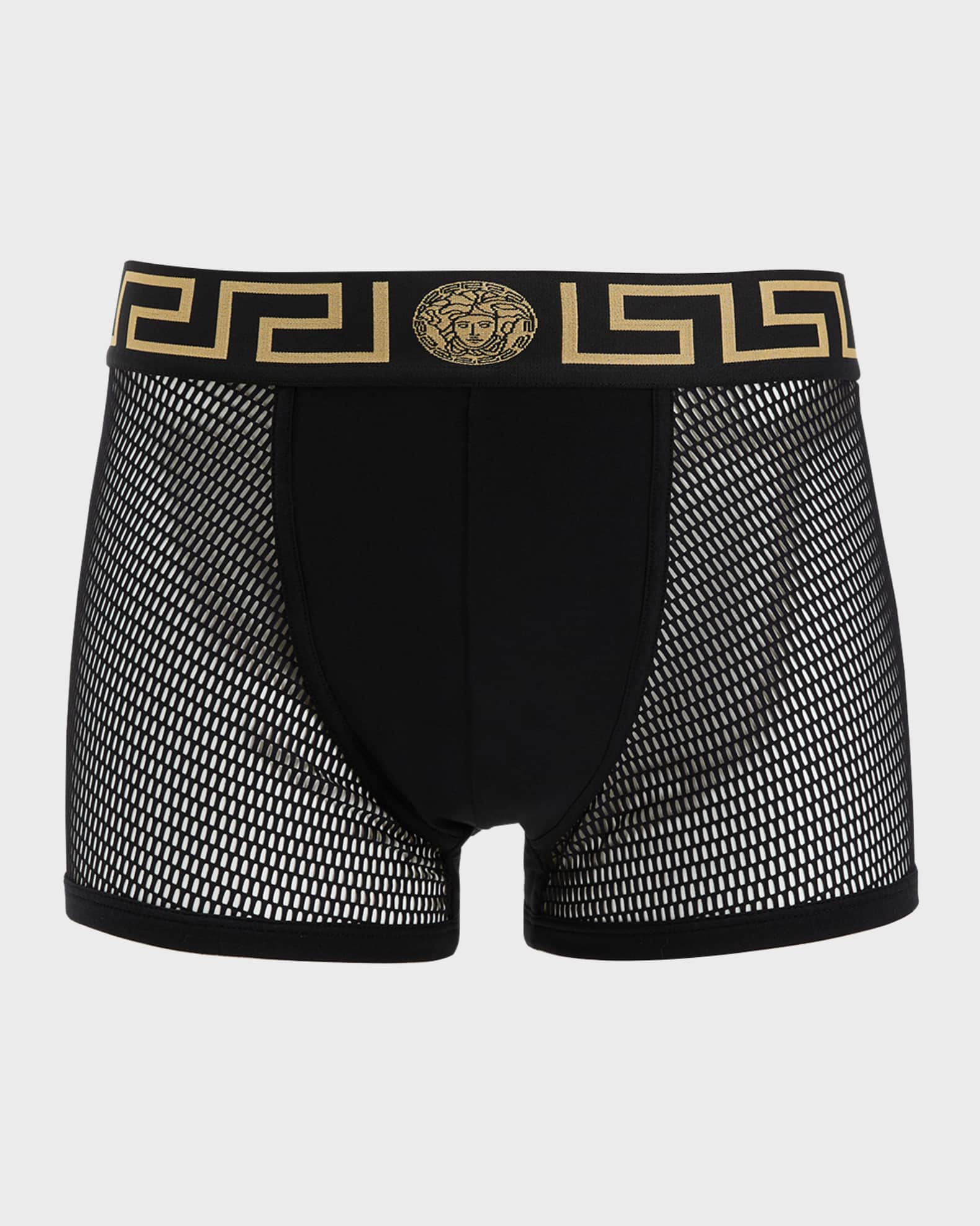 Versace Men's La Greca Mesh Boxer Briefs Neiman Marcus