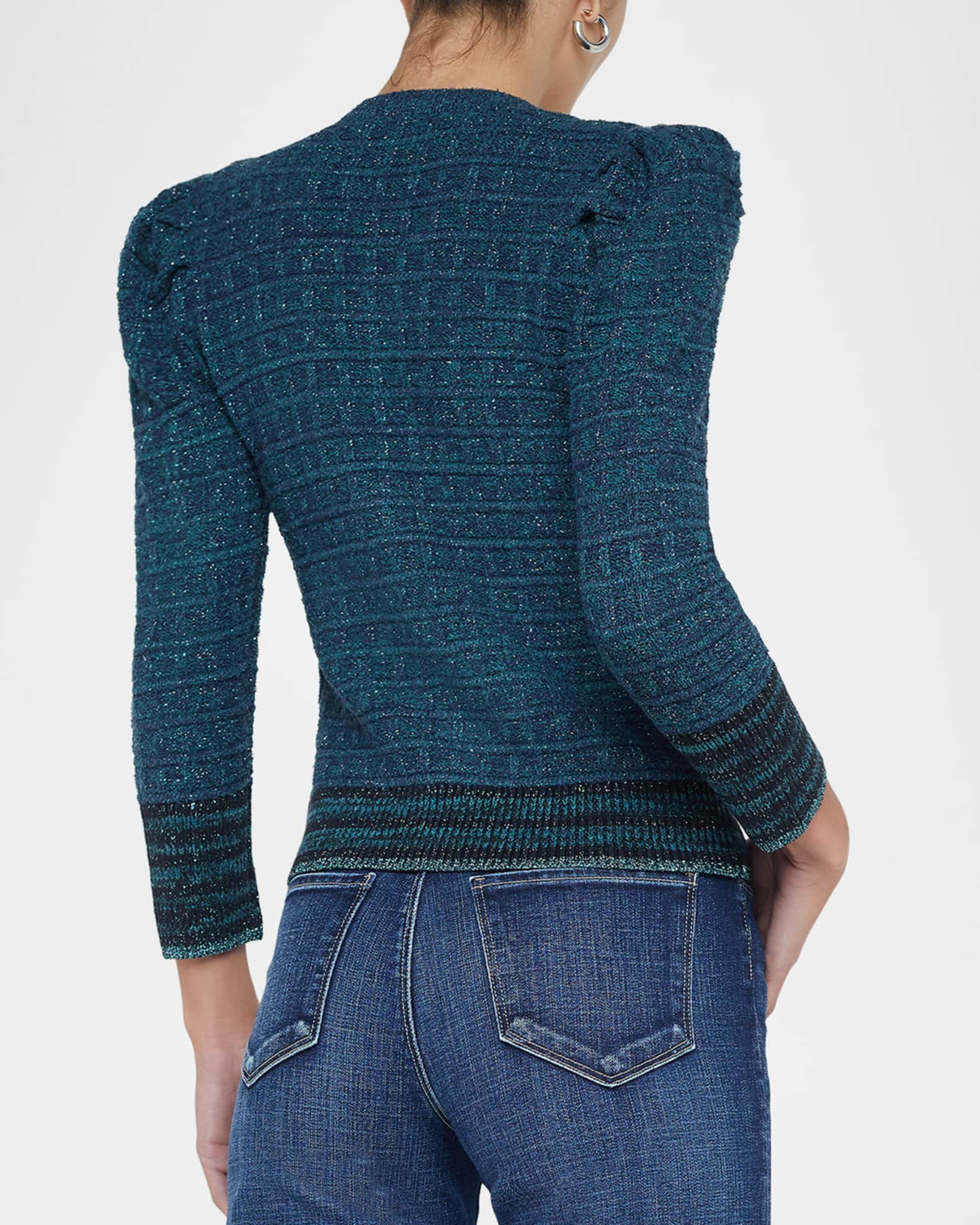 Jenni Tweed Waffle Stitch Cardigan  1