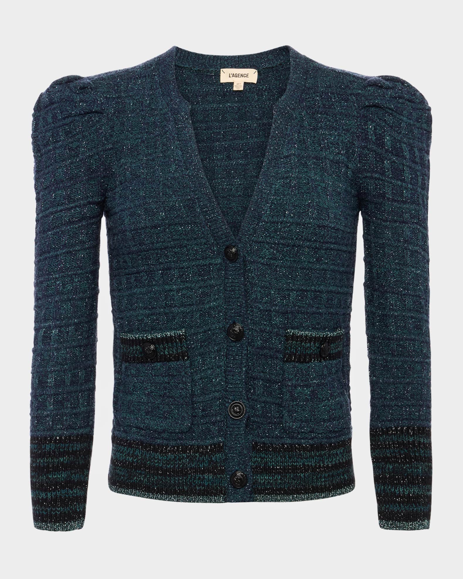 Jenni Tweed Waffle Stitch Cardigan  0