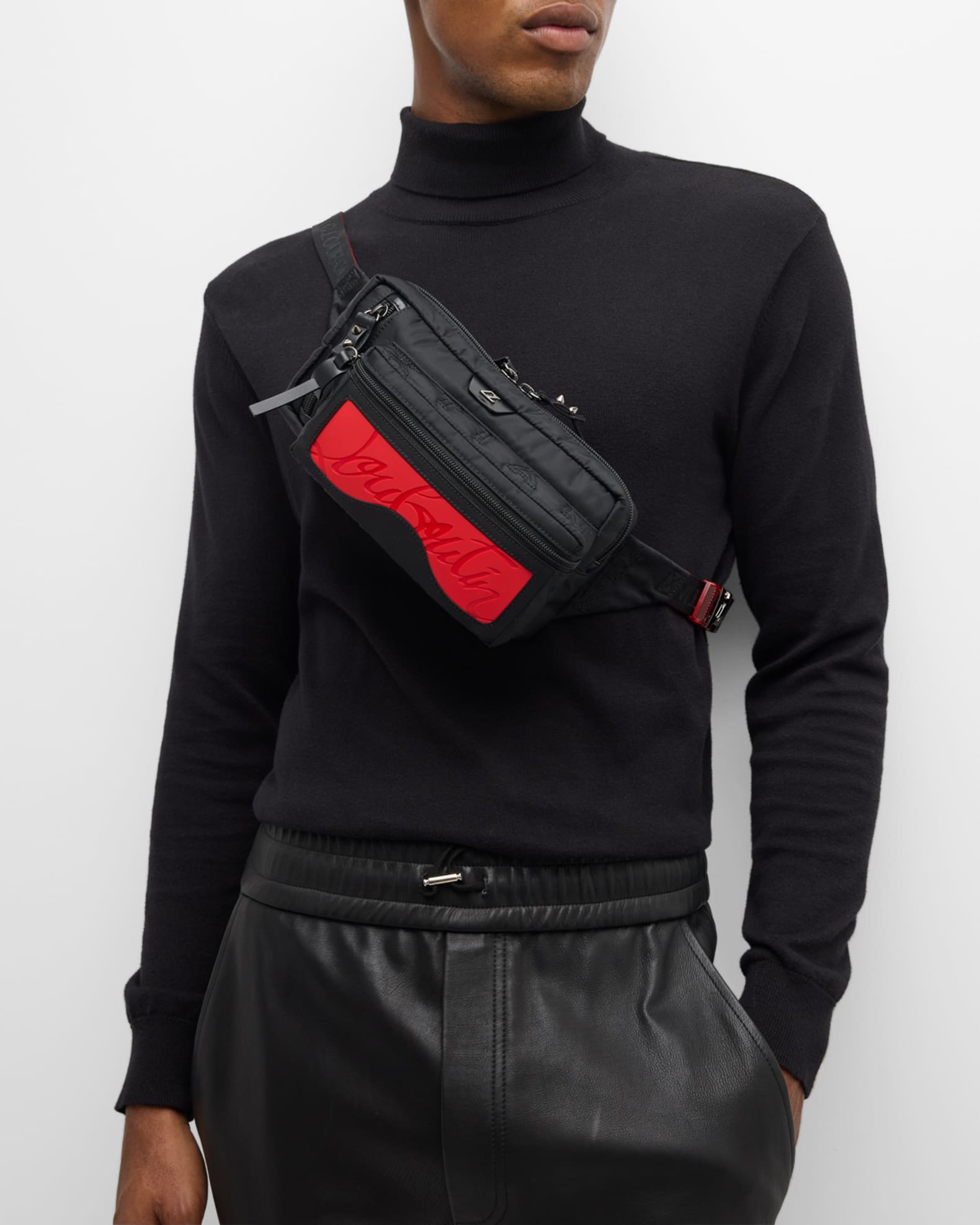 Christian Louboutin Men s Loubideal Sneaker Sole Nylon Belt Bag Neiman Marcus