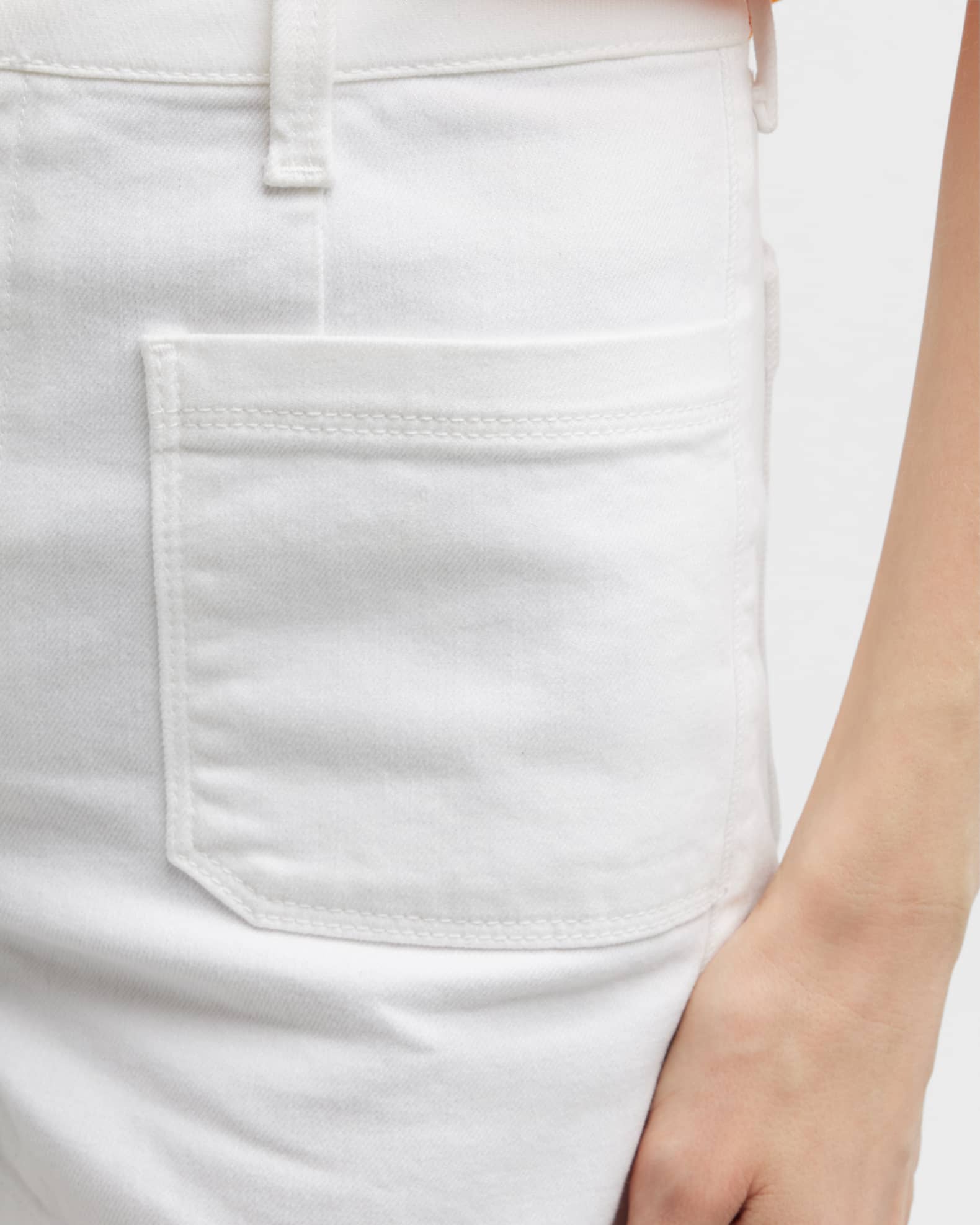 FRAME Le Bardot Denim Patch-Pocket Shorts | Neiman Marcus