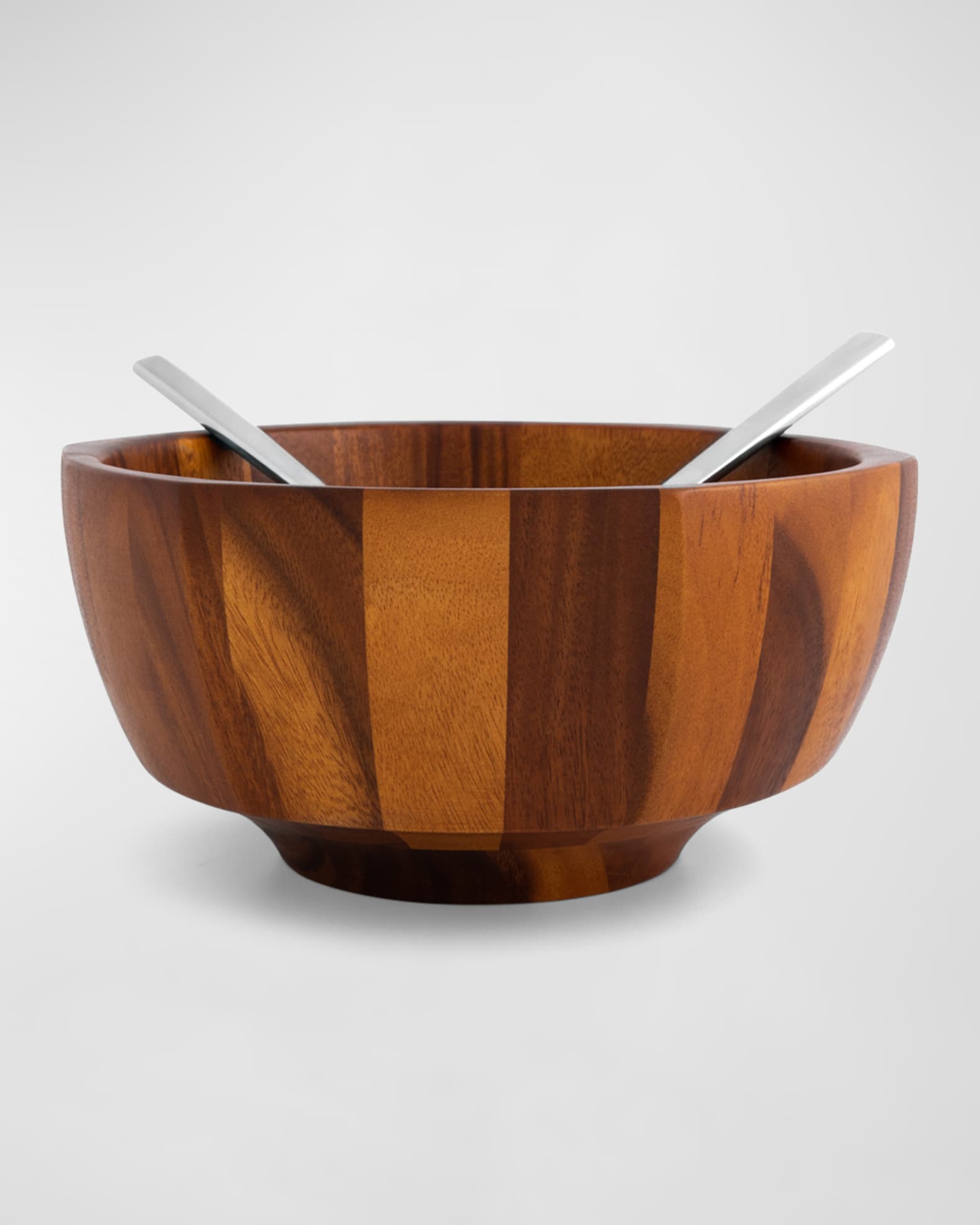 Nambe Rivet Salad Bowl with Servers Neiman Marcus
