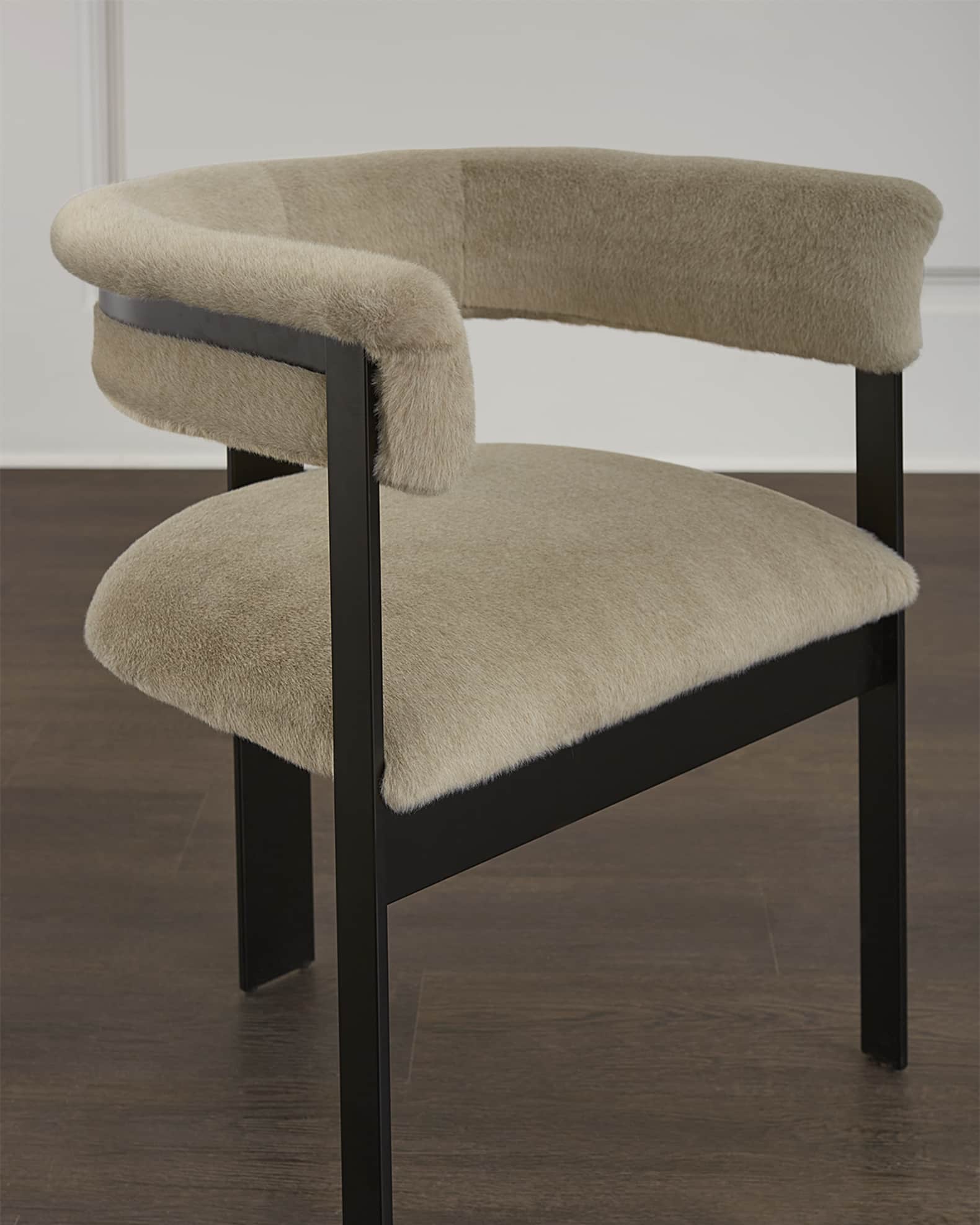 Darcy Fawn Faux Fur Dining Chair 1
