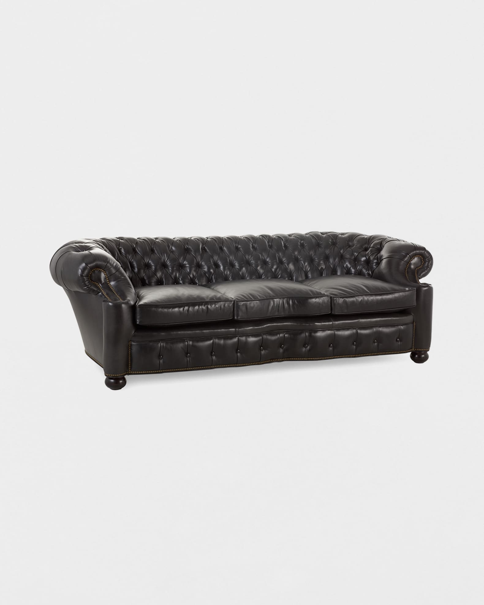 Old Hickory Tannery Rips Leather Chesterfield Sofa, 99.5" Neiman Marcus