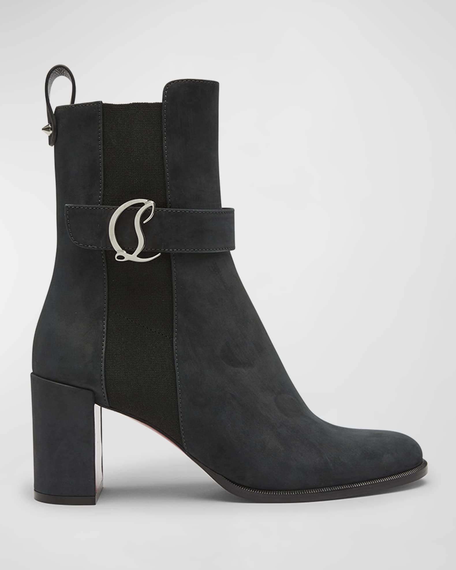 Christian Louboutin Women s CL Buckle Red Sole Leather Chelsea Boots
