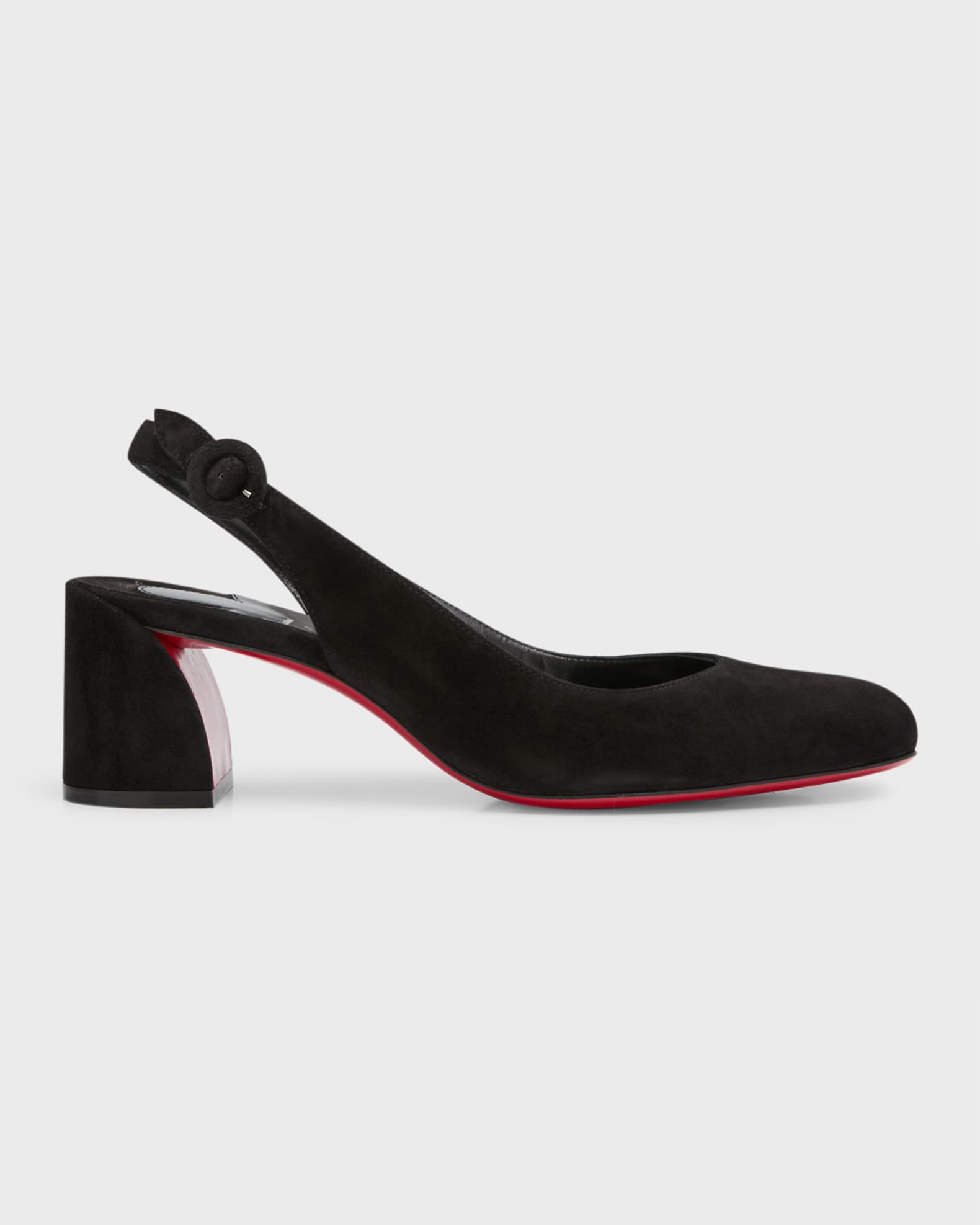 Black Red Slingback High Heels Pumps Red Bottom Shoes for Women