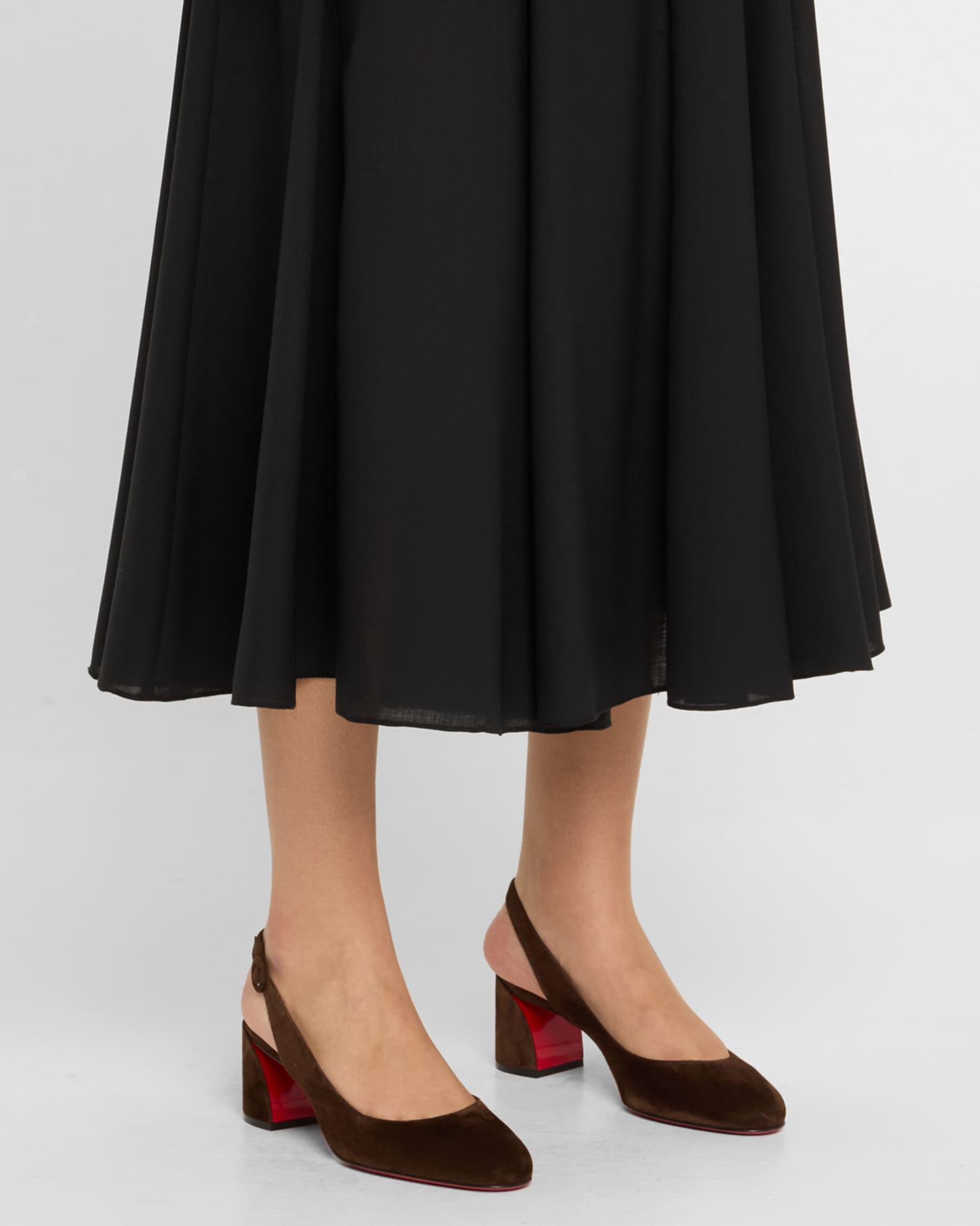 So Jane Suede Red Sole Slingback Pumps 1