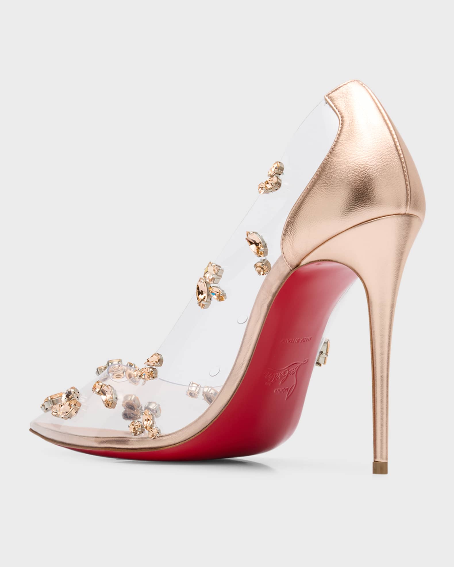 Christian Louboutin Degraqueen Clear Embellished Red Sole Pumps Neiman Marcus