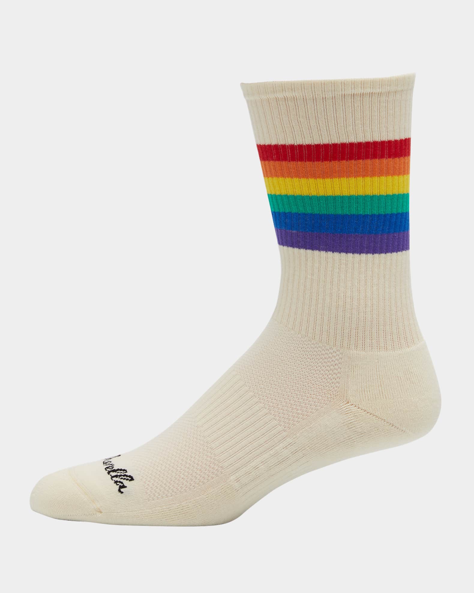 Men's Rainbow Stripe Cushion Sole Athletic Socks 0