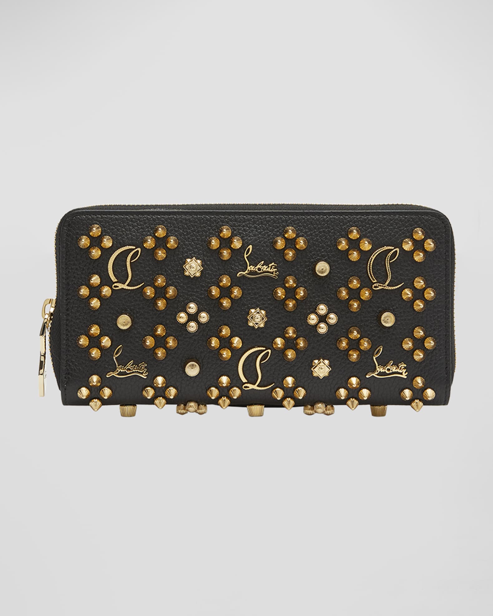 Panettone Wallet in Leather with Loubinthesky Seville Spikes