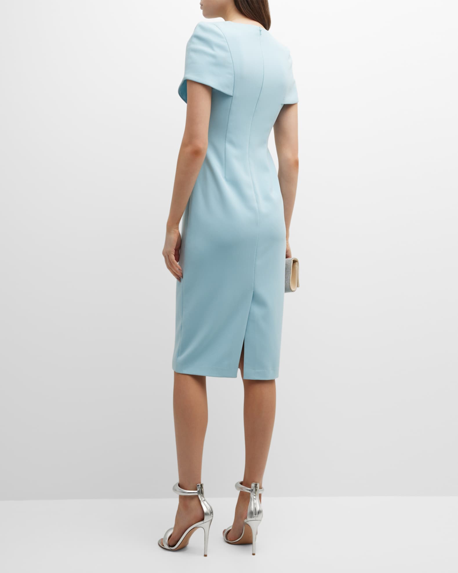 strapless open back dress Pleated A-line Knit Mini Dress  English Factory