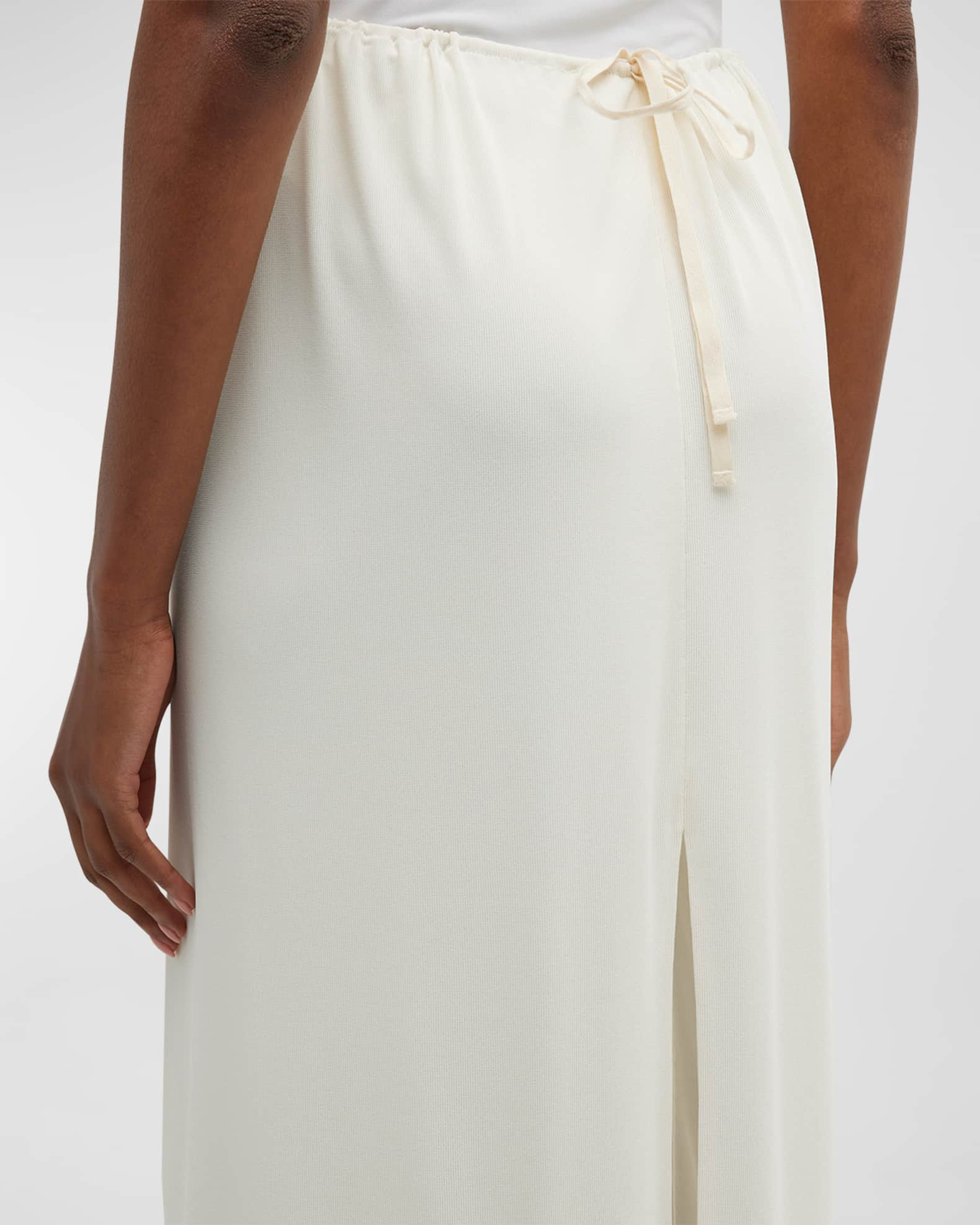 The Row Isidro Ribbed Stretch-jersey Midi Skirt - Women - White Skirts - L