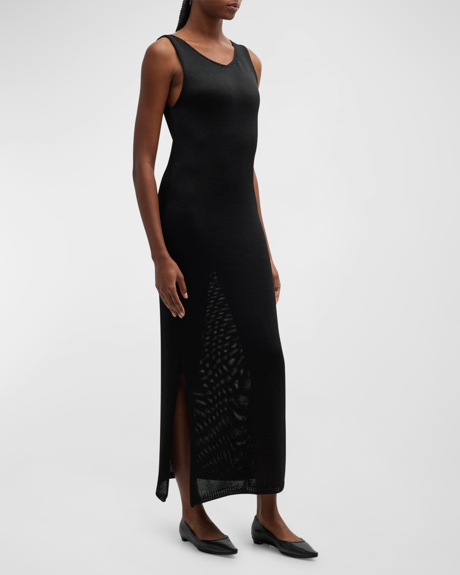 THE ROW Maldo VNeck Sleeveless Knit Maxi Dress Neiman Marcus