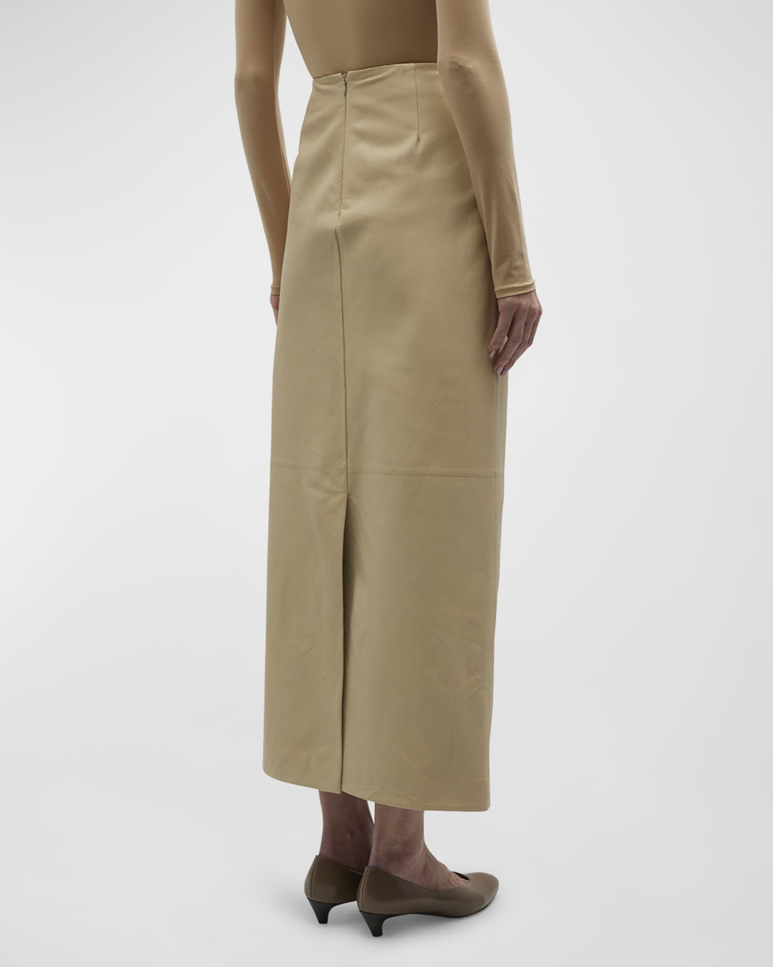 THE ROW Berth Leather Maxi Skirt | Neiman Marcus
