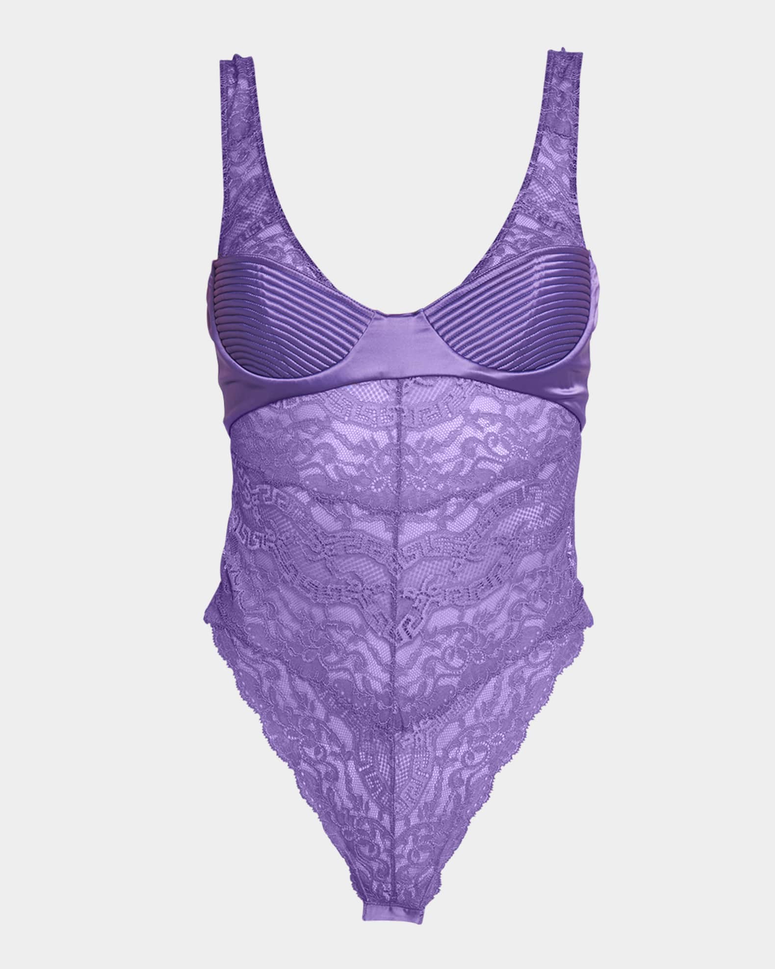 Versace Greca Lace Bustier Sleeveless Bodysuit Neiman Marcus