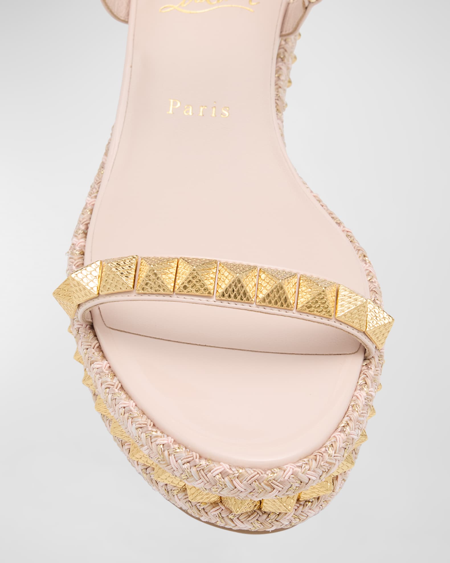Christian Louboutin Pyraclou Patent Spike Wedge Sandals Christian Louboutin Pyraclou Patent Spike Wedge Sandals