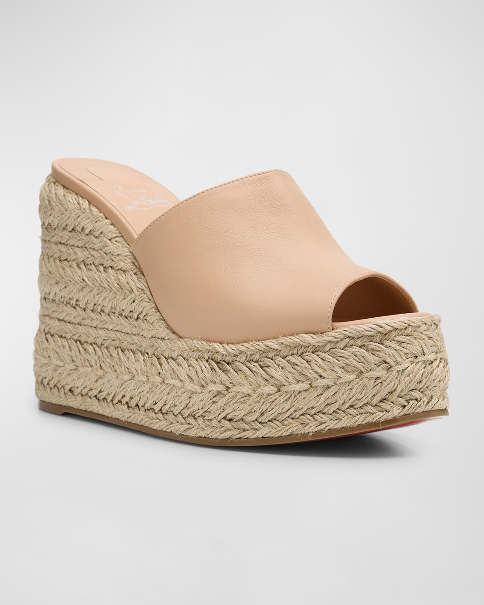 Ariella Leather Red Sole Wedge Espadrilles Neiman Marcus