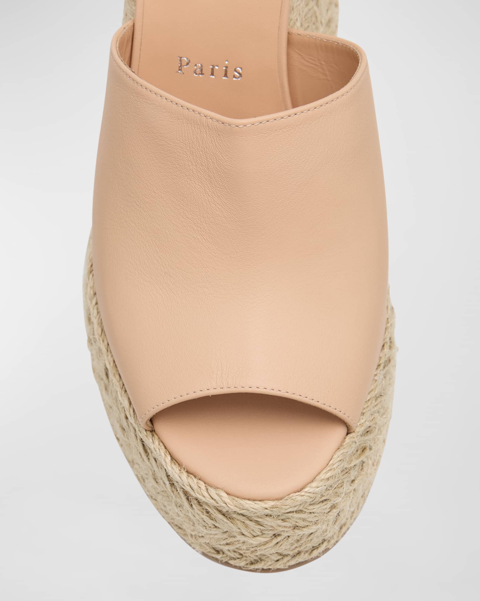 Ariella Leather Red Sole Wedge Espadrilles Neiman Marcus