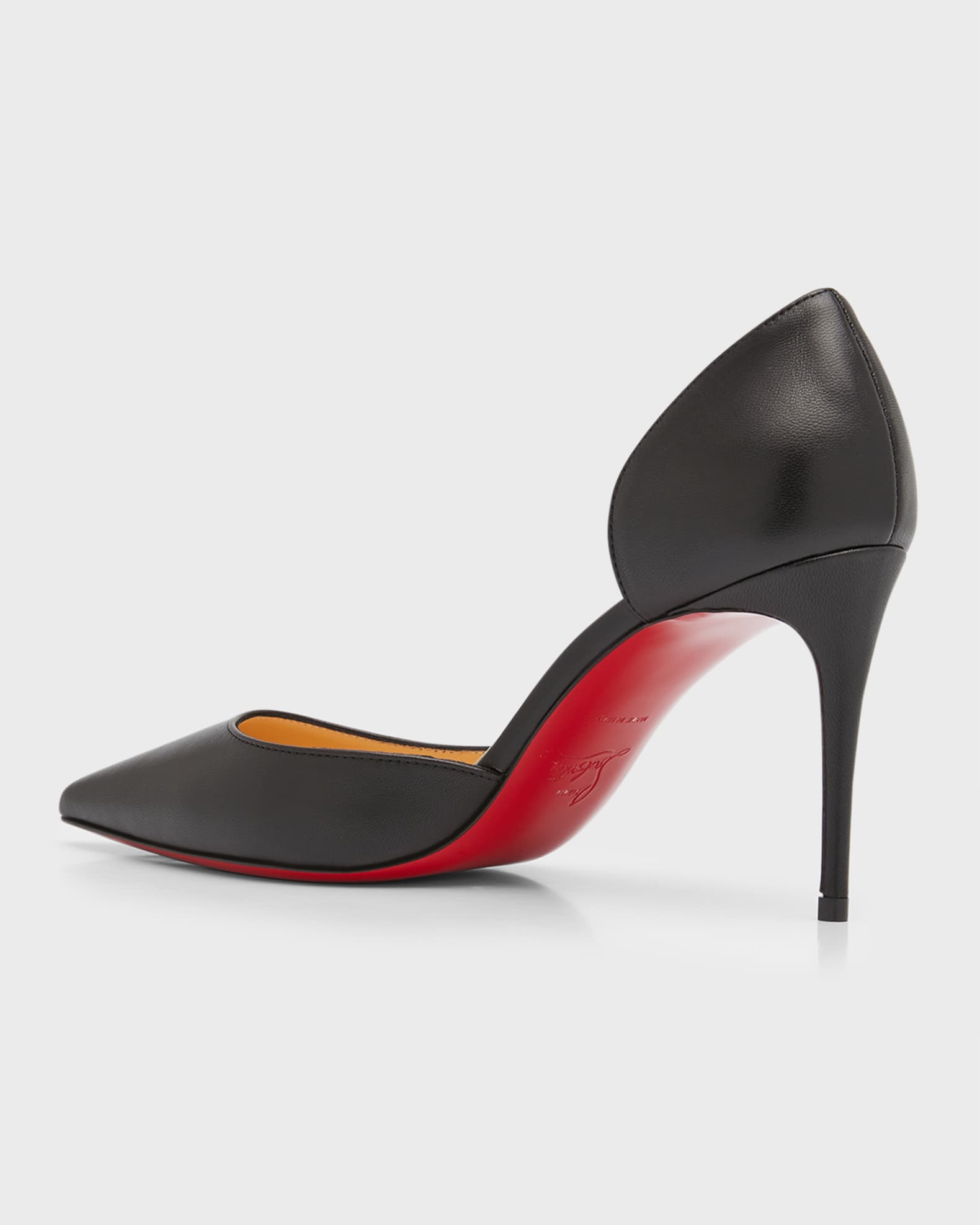 Iriza Leather Half d Orsay Red Sole Pumps