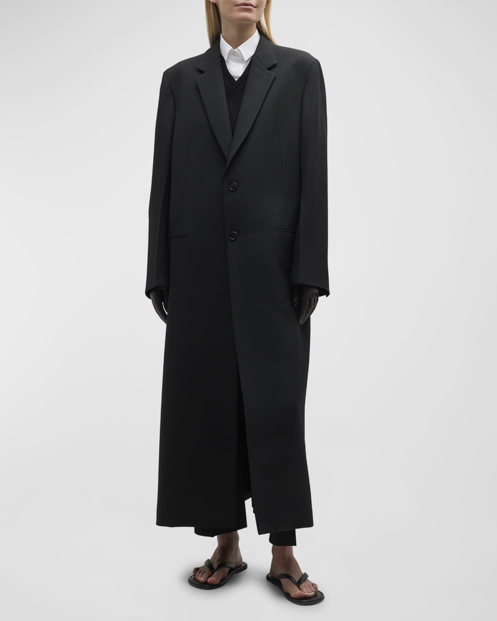 THE ROW Cheval Single-Breasted Wool-Mohair Coat | Neiman Marcus