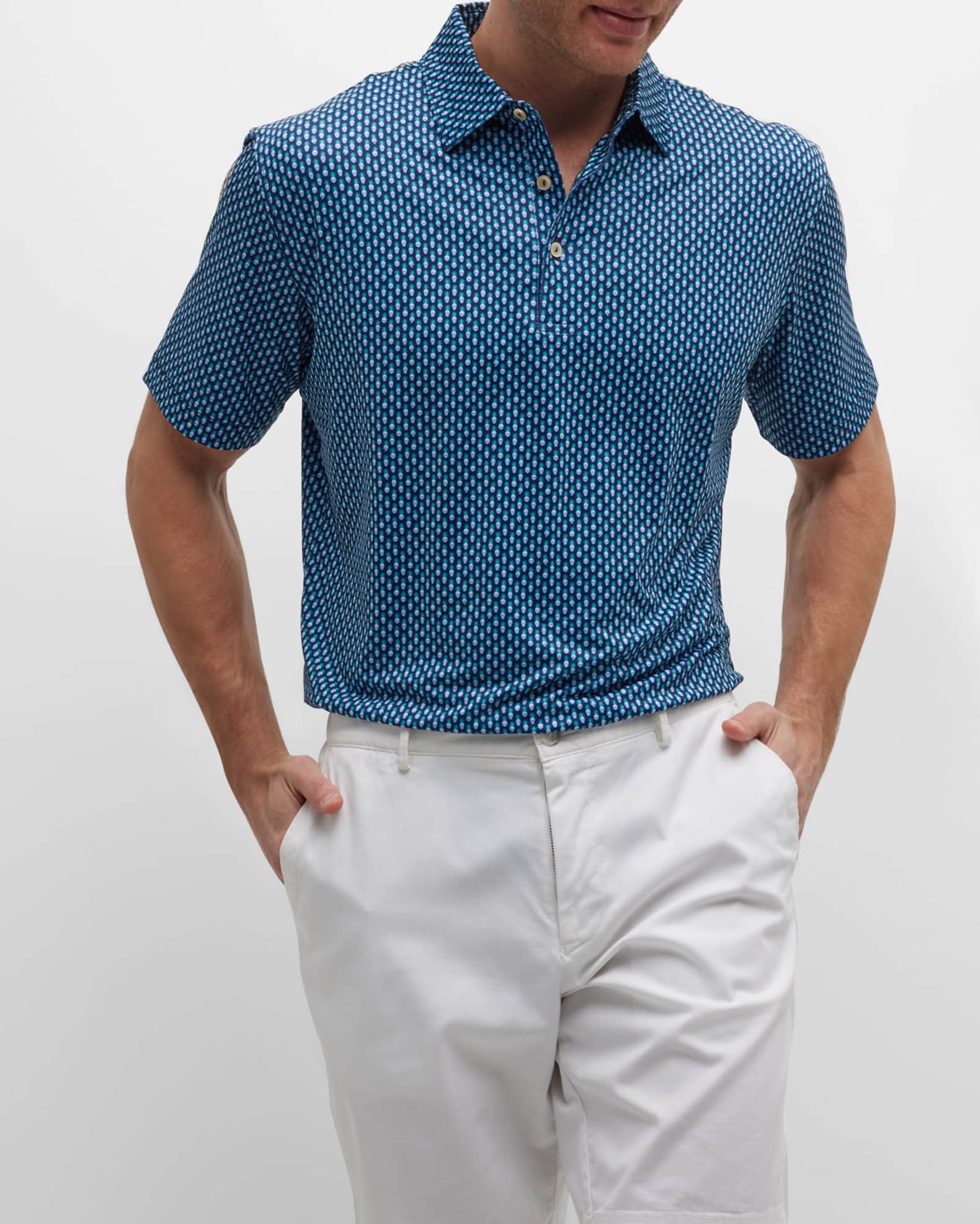 Peter Millar Men's Pina Skullada Performance Polo Shirt Neiman Marcus