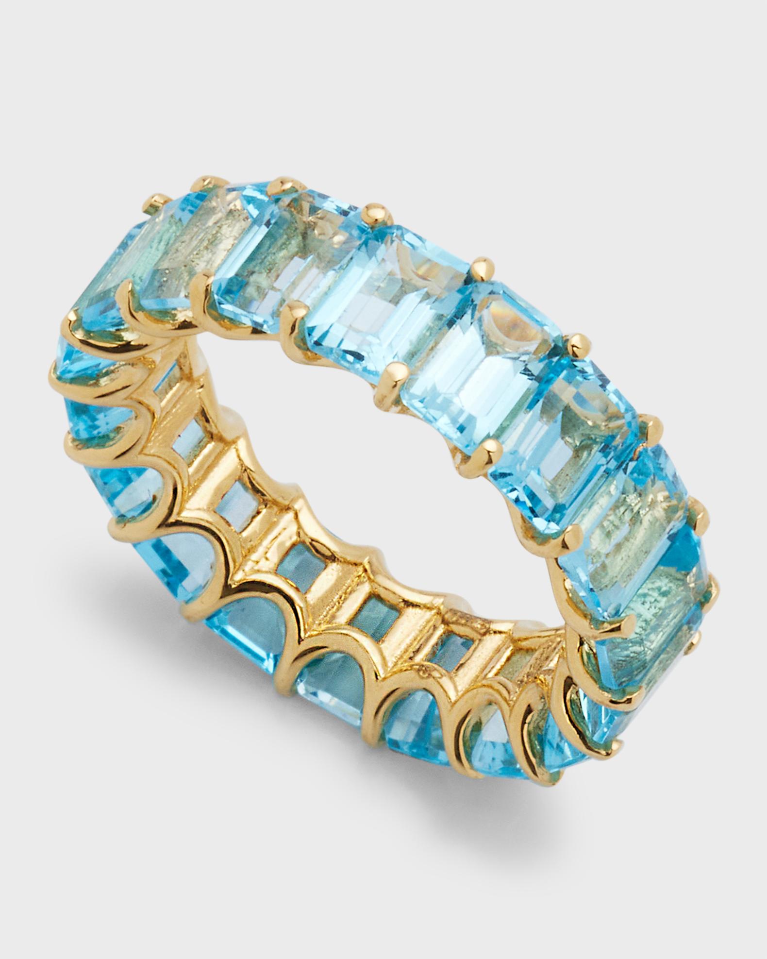 Staurino 18K Yellow Gold New Classic Blue Topaz Ring | Neiman Marcus
