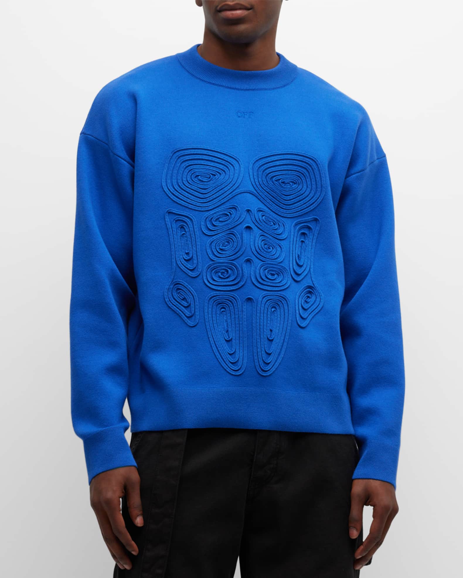 Off-White c/o Virgil Abloh Blue Cotton Blend Sweater for Men