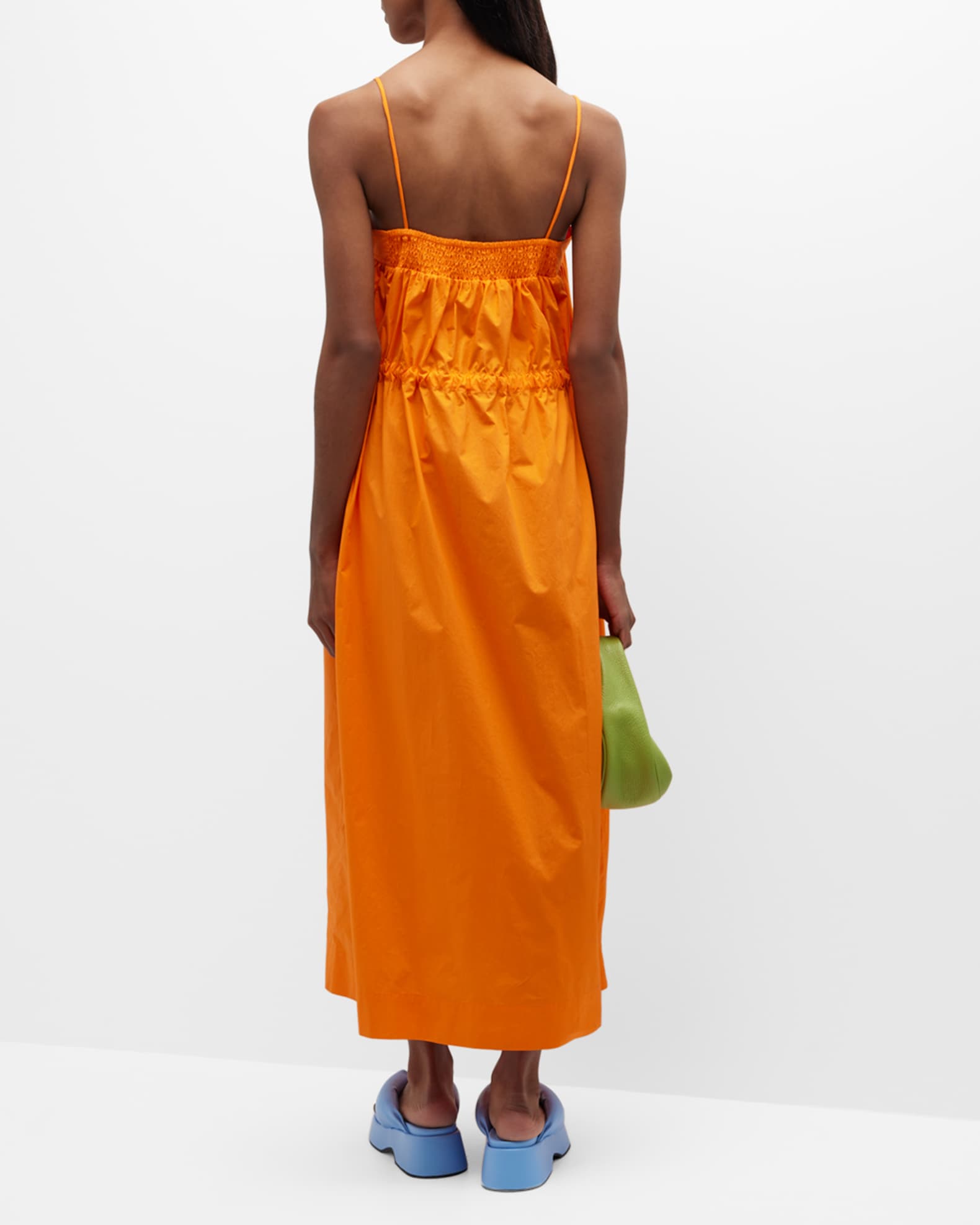 Ganni Cotton Maxi Strap Dress Neiman Marcus