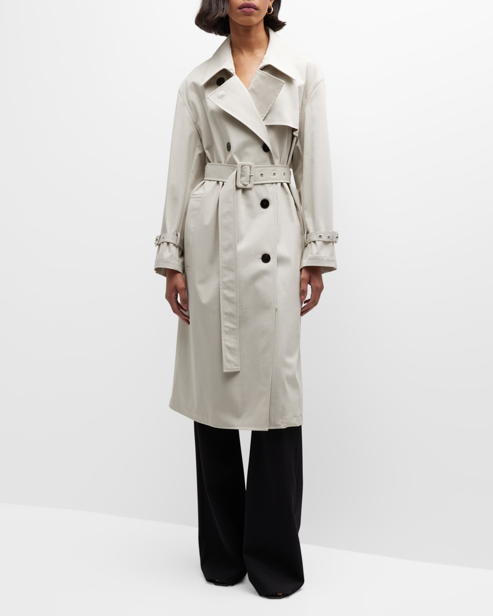 Theory DoubleBreasted Trench Coat Neiman Marcus