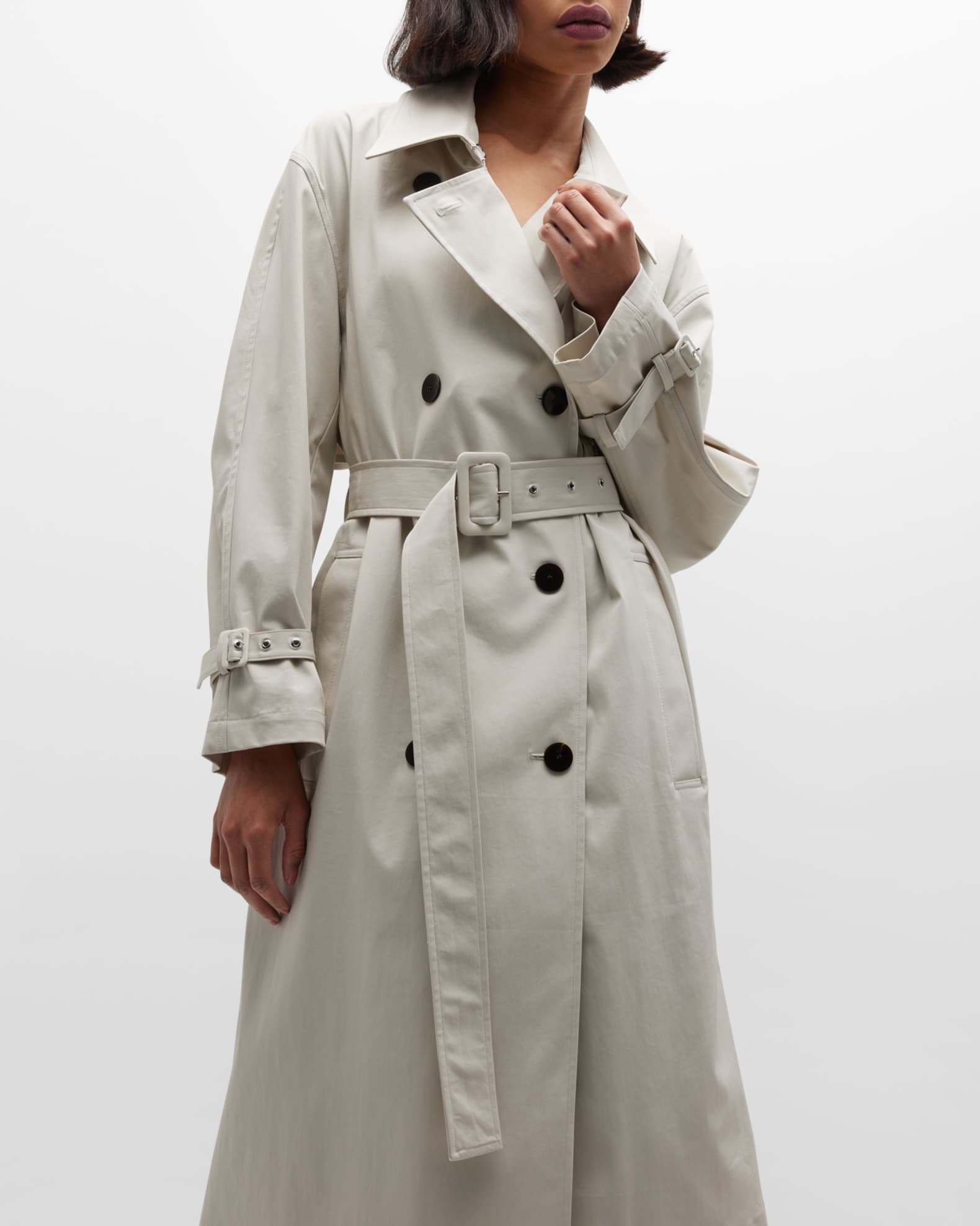 Theory DoubleBreasted Trench Coat Neiman Marcus