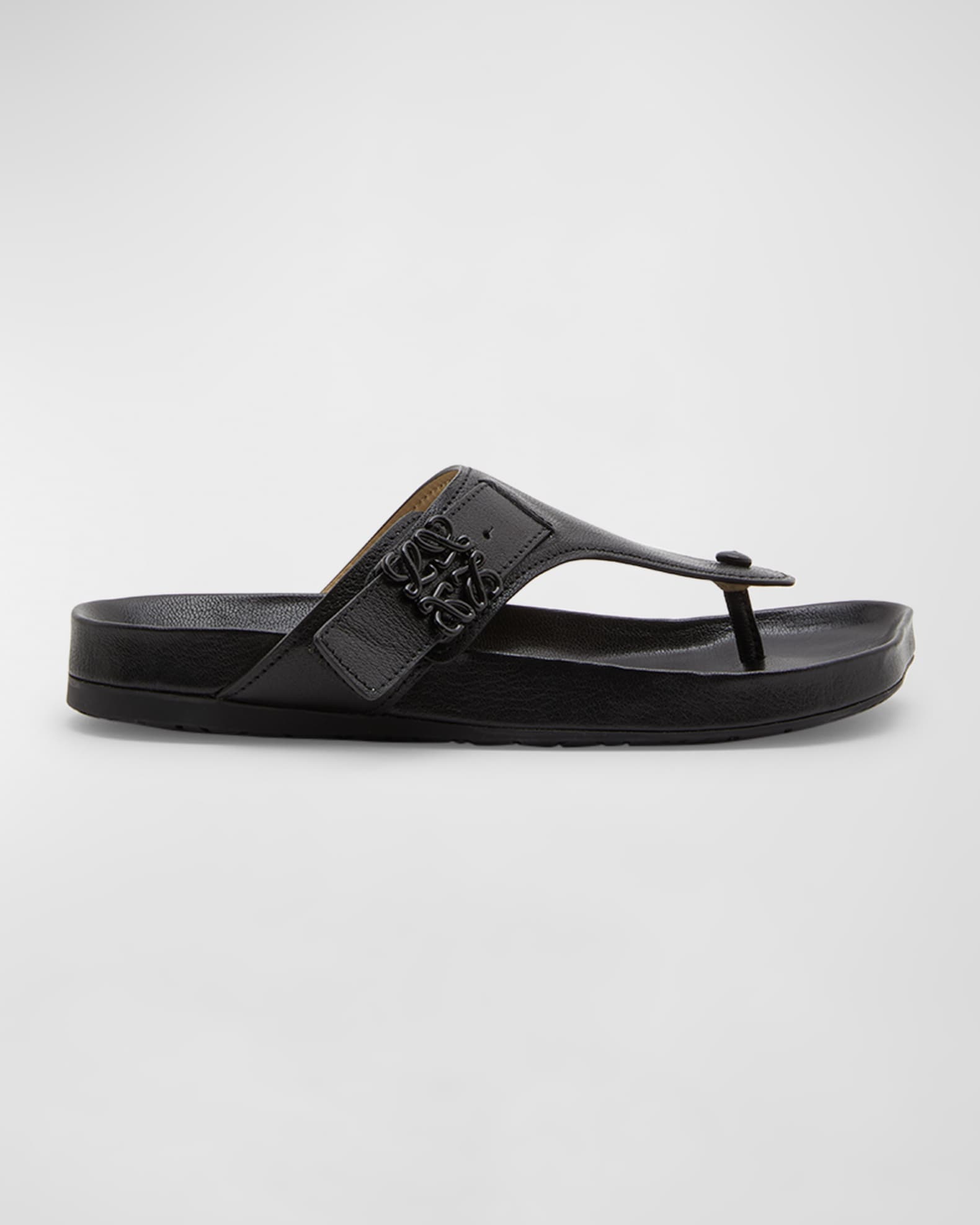 Loewe Leather Medallion Comfort Thong Sandals Neiman Marcus