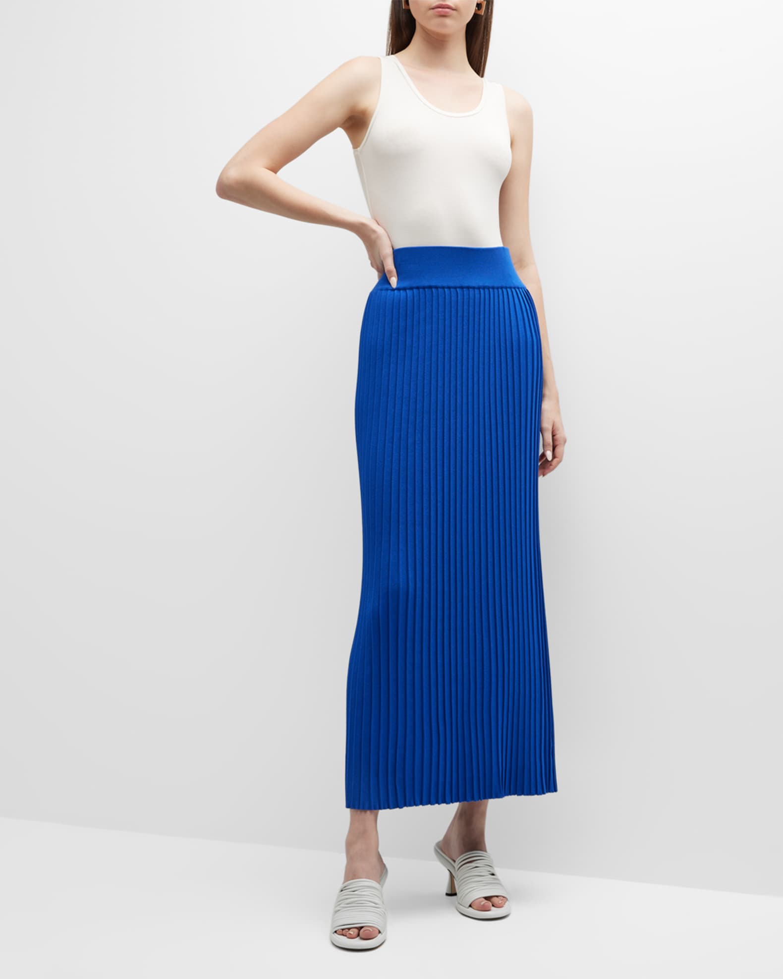 Misook Ribbed Soft-Knit Maxi Skirt | Neiman Marcus