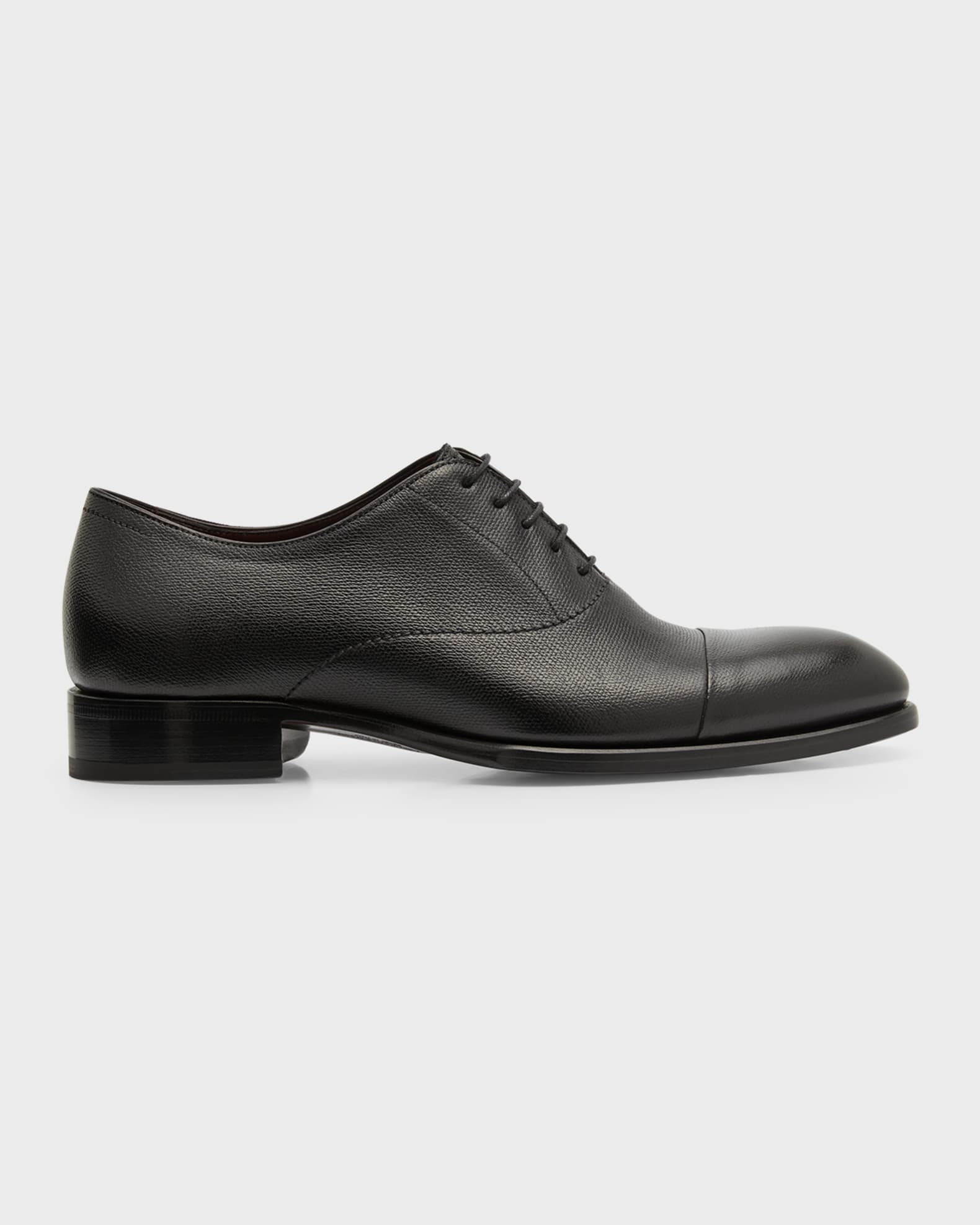 Brioni Men's Cap Toe Leather Oxfords | Neiman Marcus