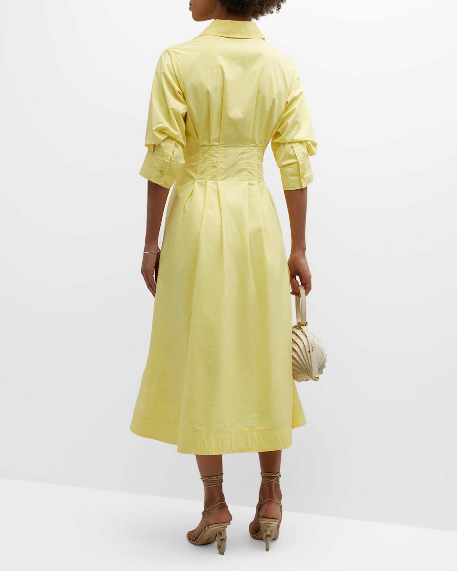 Jazz Poplin Pintuck Midi Dress