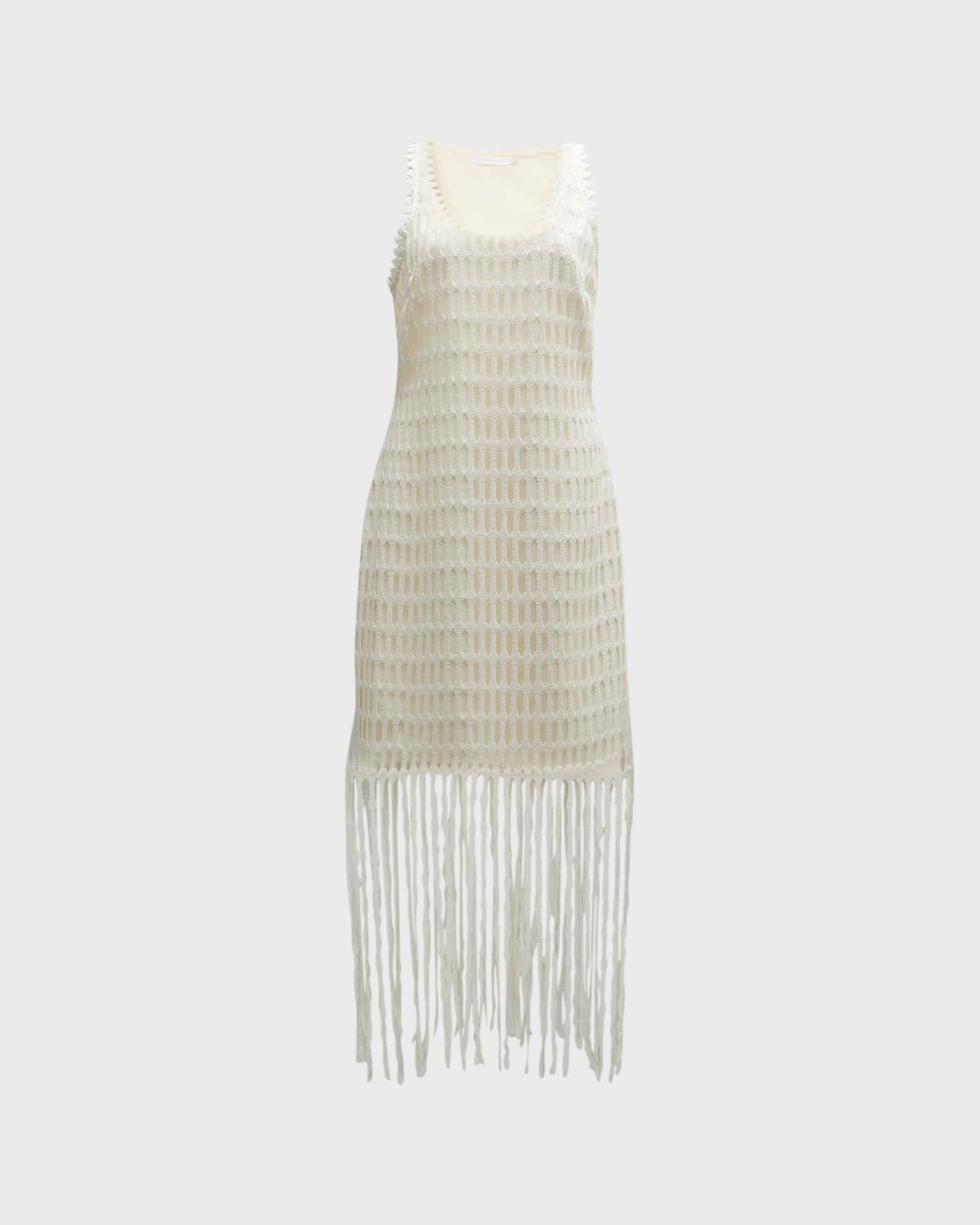 SIMKHAI Janette Cotton-Mesh Midi Dress | Neiman Marcus