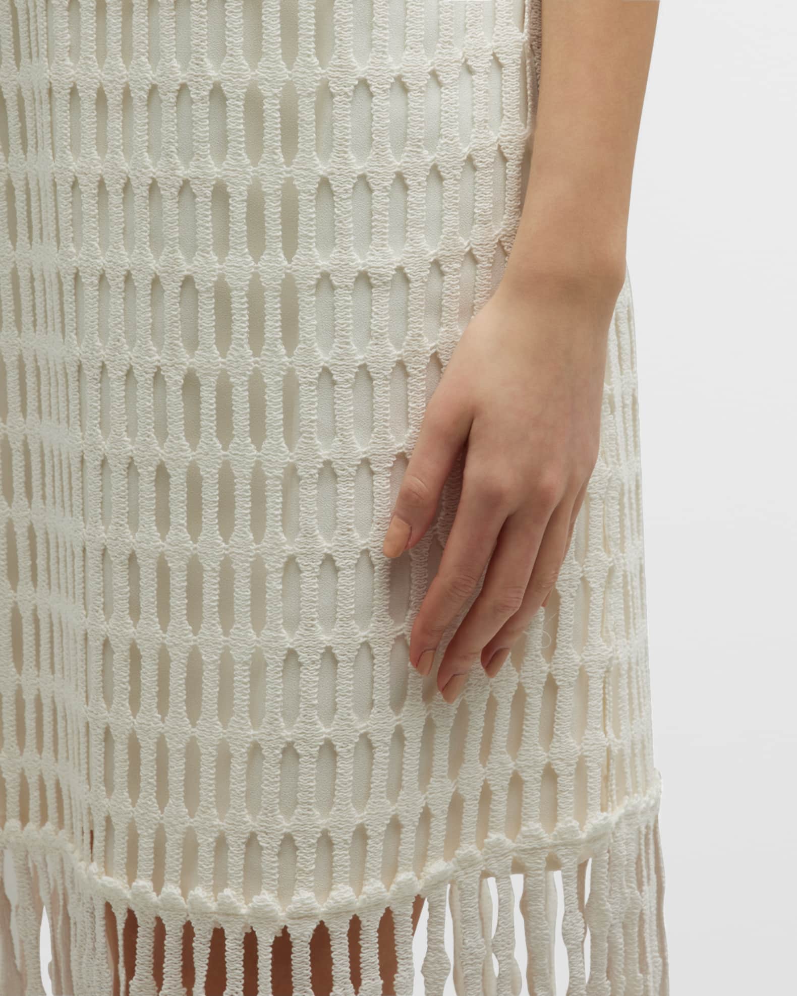 Target Pattern Semi-Sheer Mesh Midi Dress