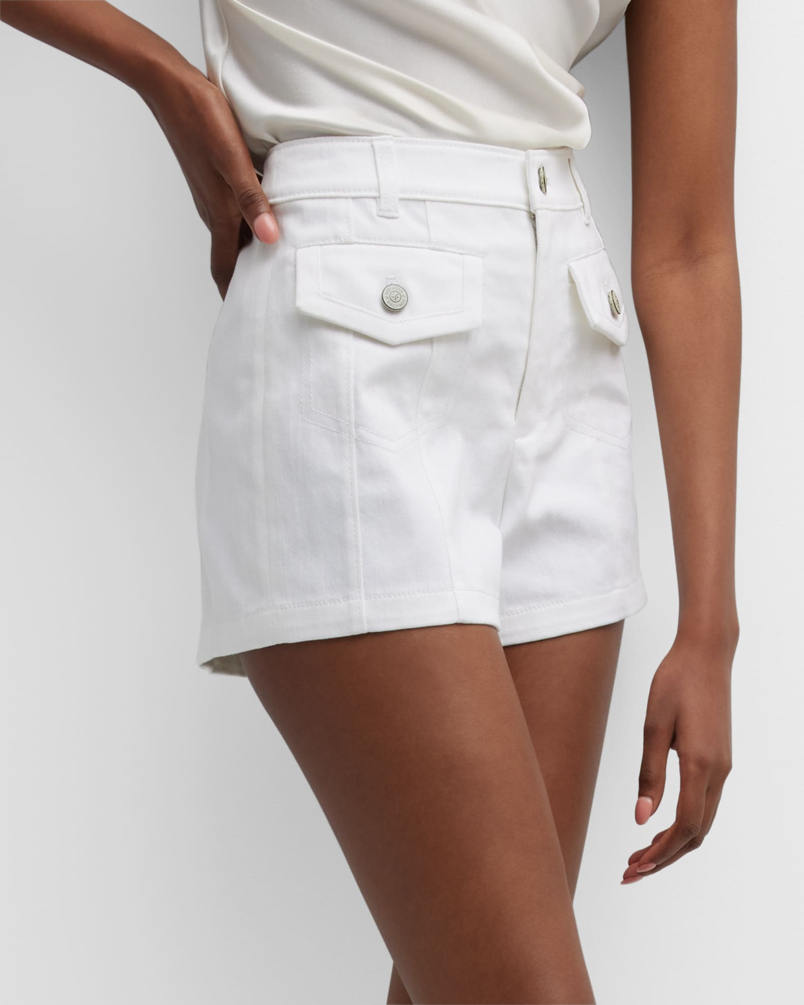 CINQ A SEPT WHITE DENIM PENNY SHORTS main image 0