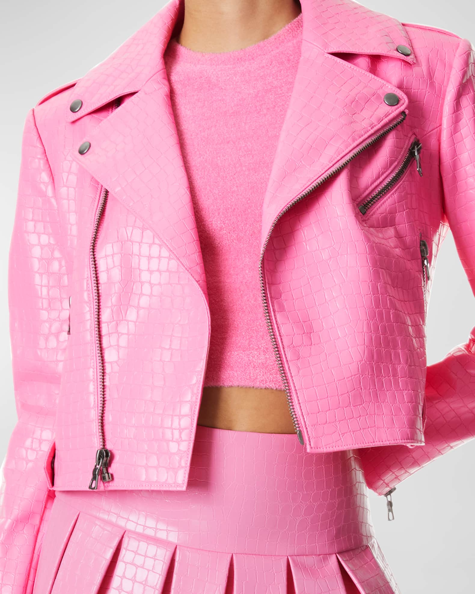 Beeombi Croc Embossed Leather Blazer Dress main image 1