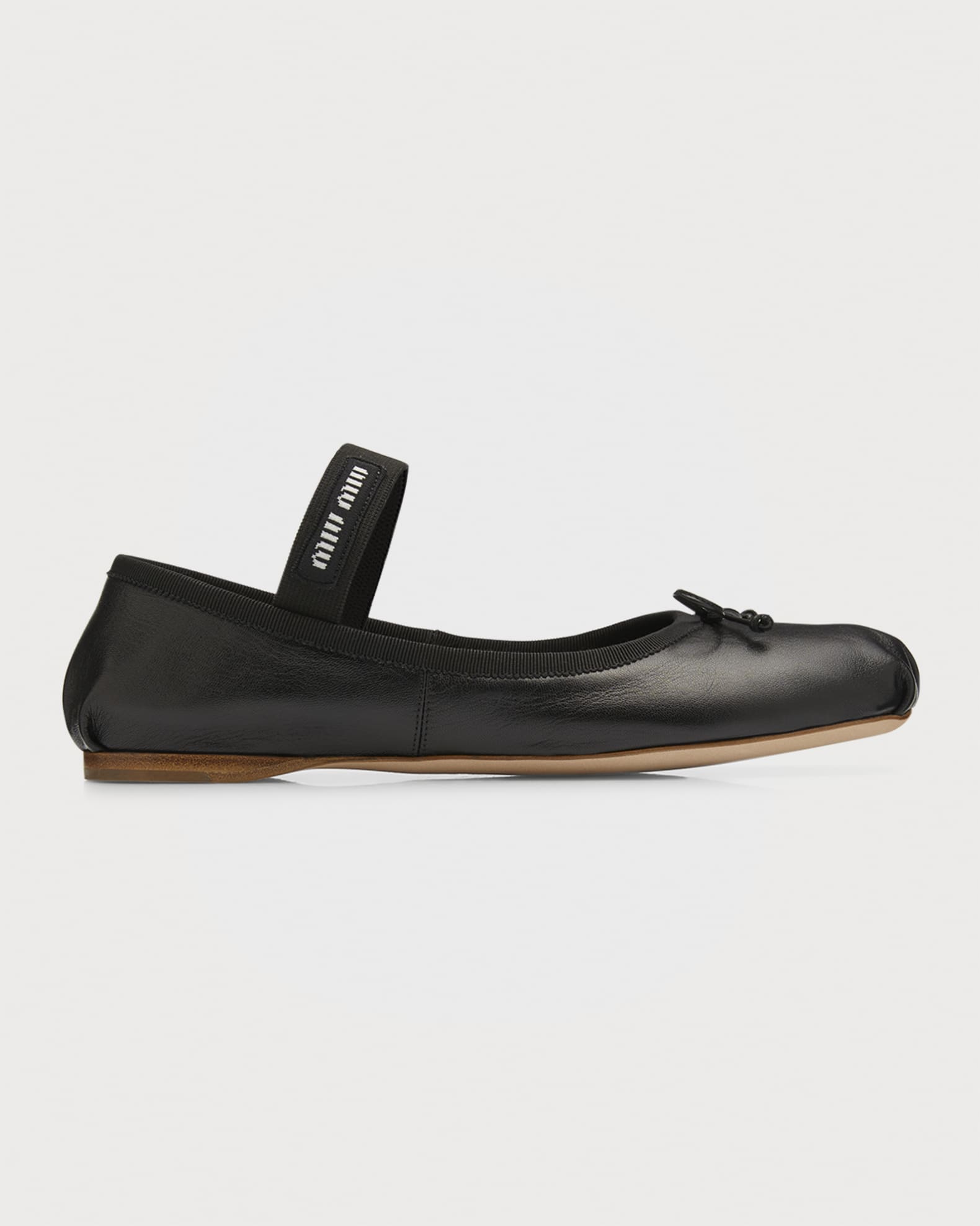 【送料&関税込】Miu Miu Leather Ballerinas Miu Miu Leather Ballerina Shoes | Black | FARFETCH