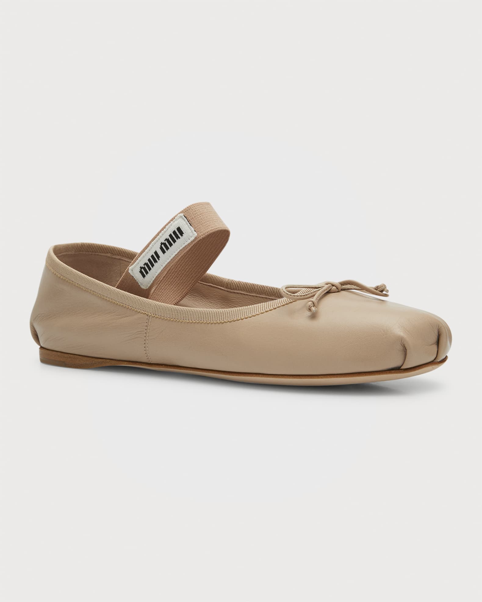 Miu Miu Leather Ballerina Flats | Neiman Marcus