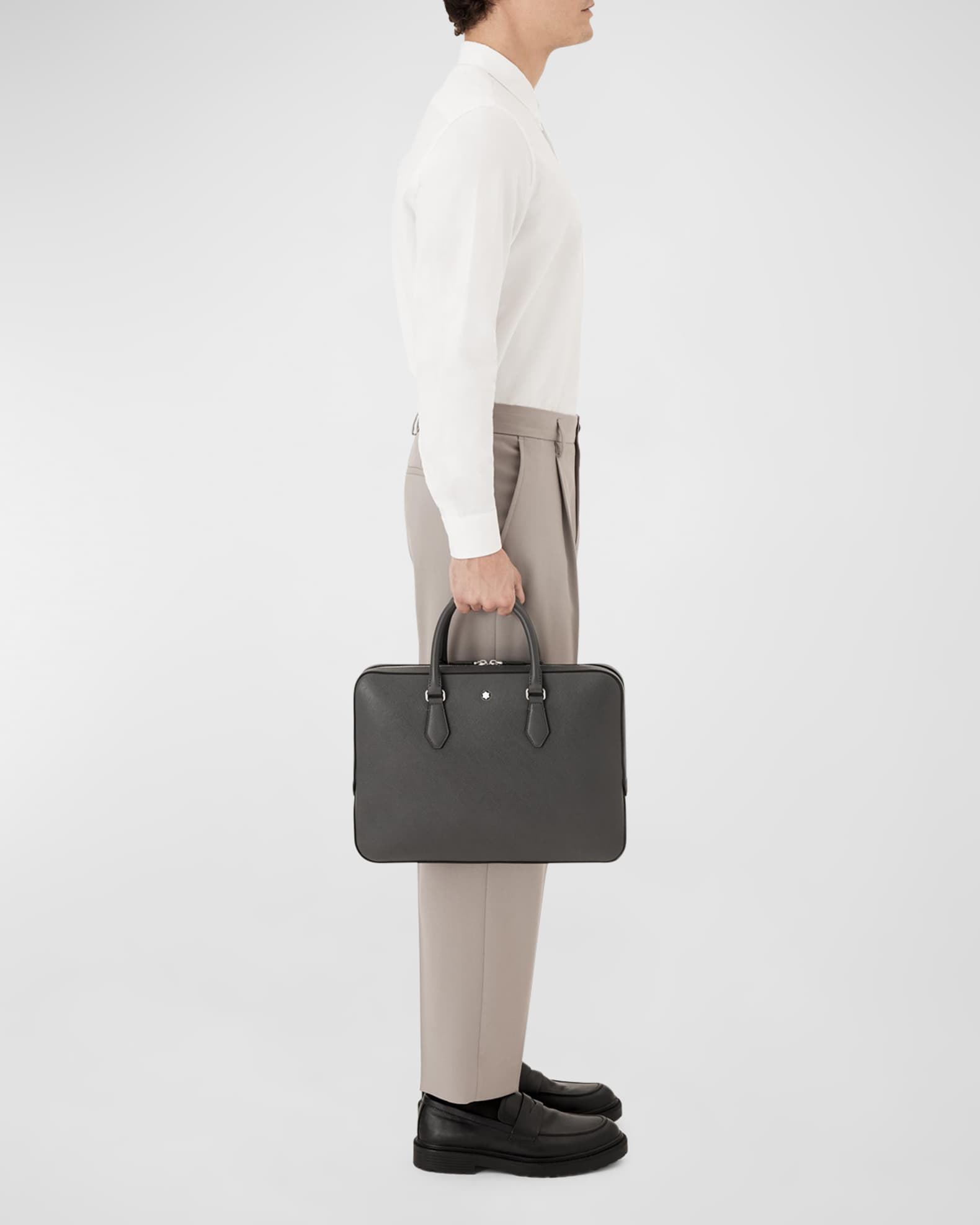Montblanc Men's Sartorial Slim Leather Briefcase Neiman Marcus