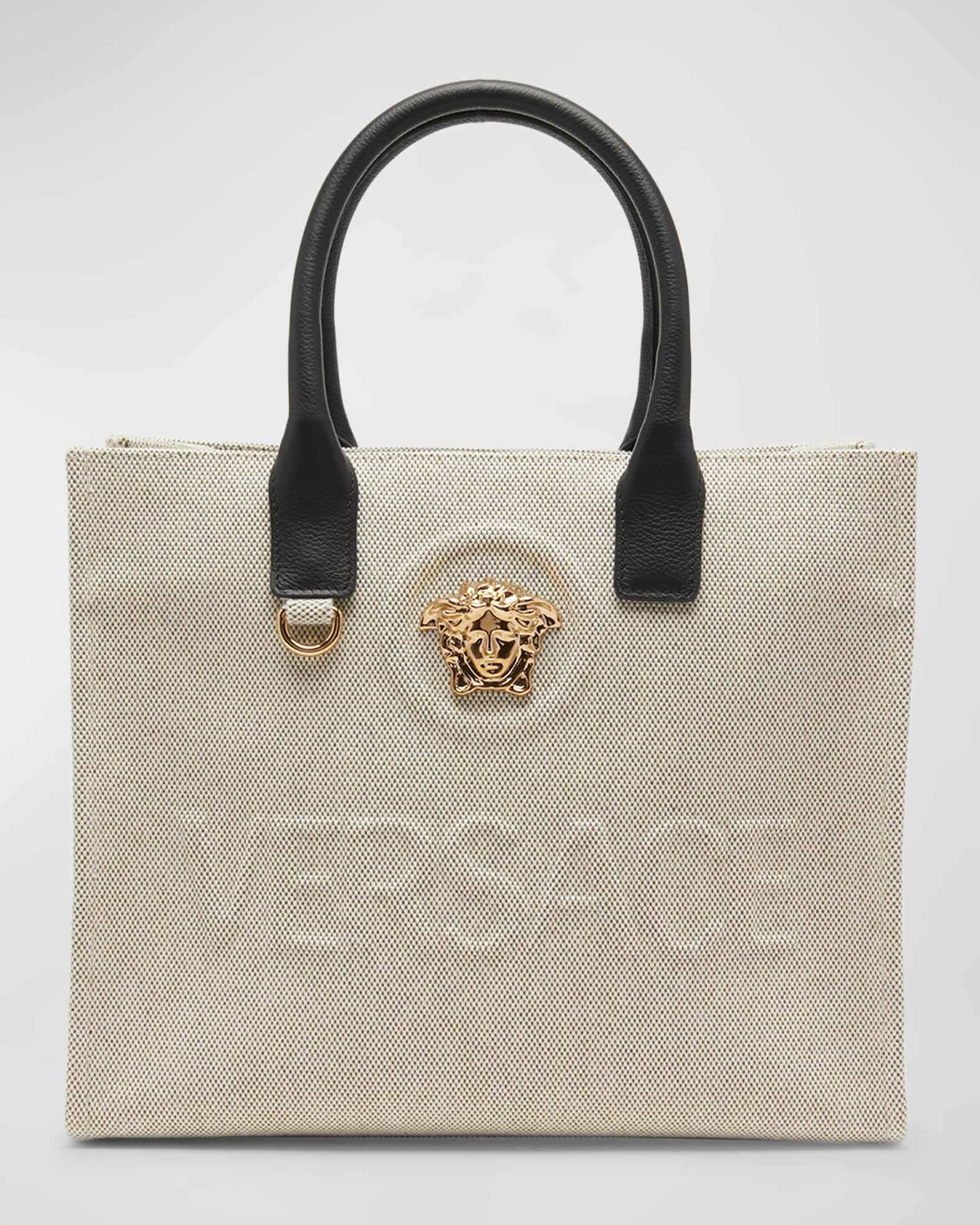 VIP【関税送料無料】希少 VERSACE LA MEDUSA SMALL TOTE BAG La Medusa Canvas Small Tote Bag Black,Gold | VERSACE