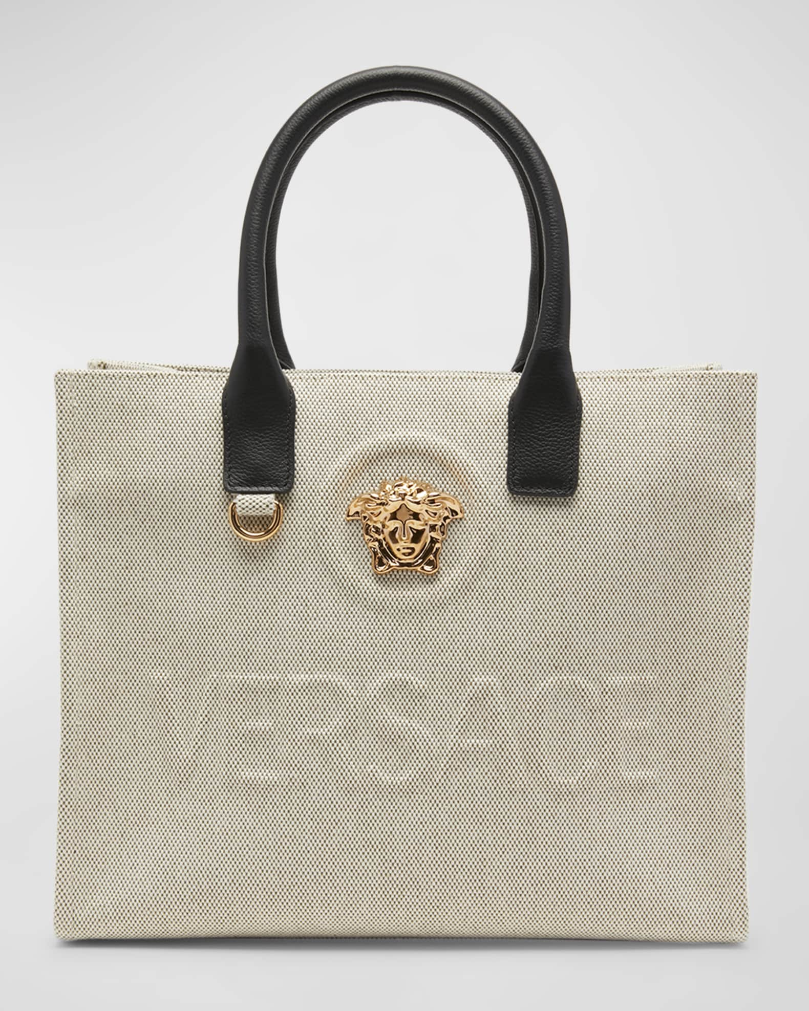 Shop Versace La Vacanza Small Medusa Monogram Jacquard Tote Bag